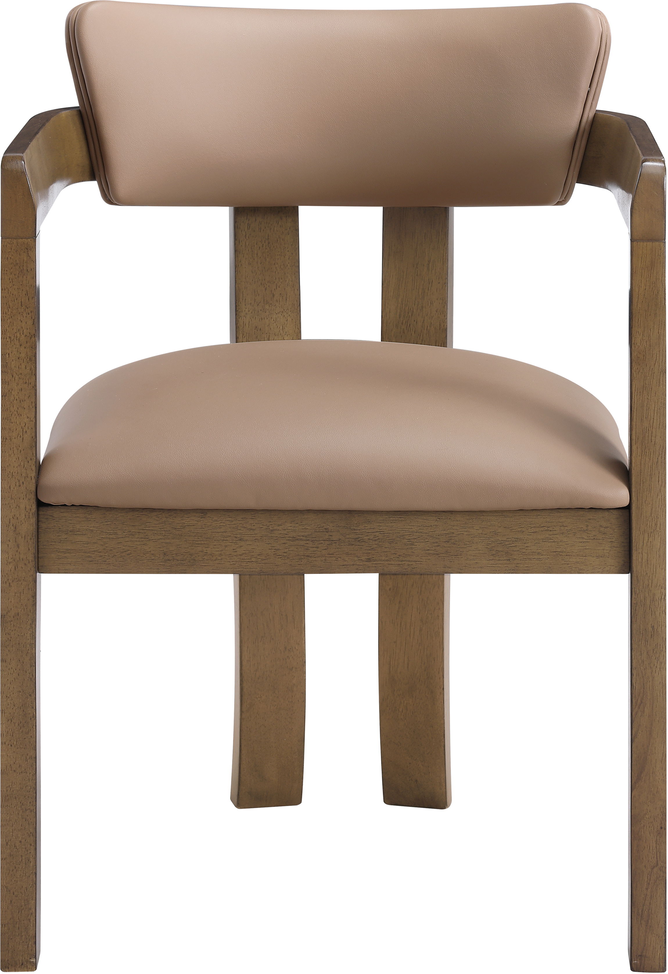 Lavrin - Vegan Leather Upholstered Dining Arm Chair (Set of 2) - Tan