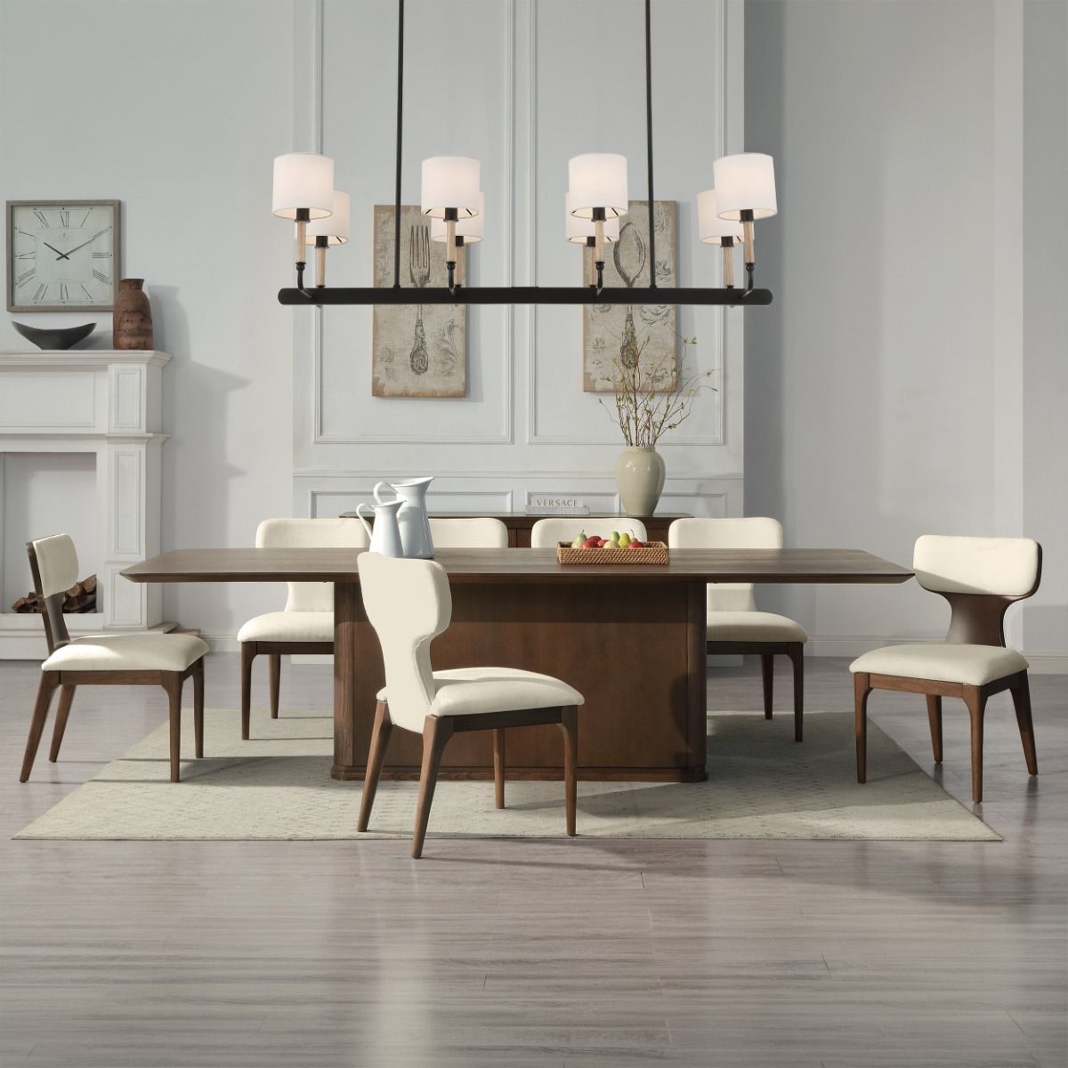 Koen - Side Chair (Set of 2) - Beige / Brown Oak, beige