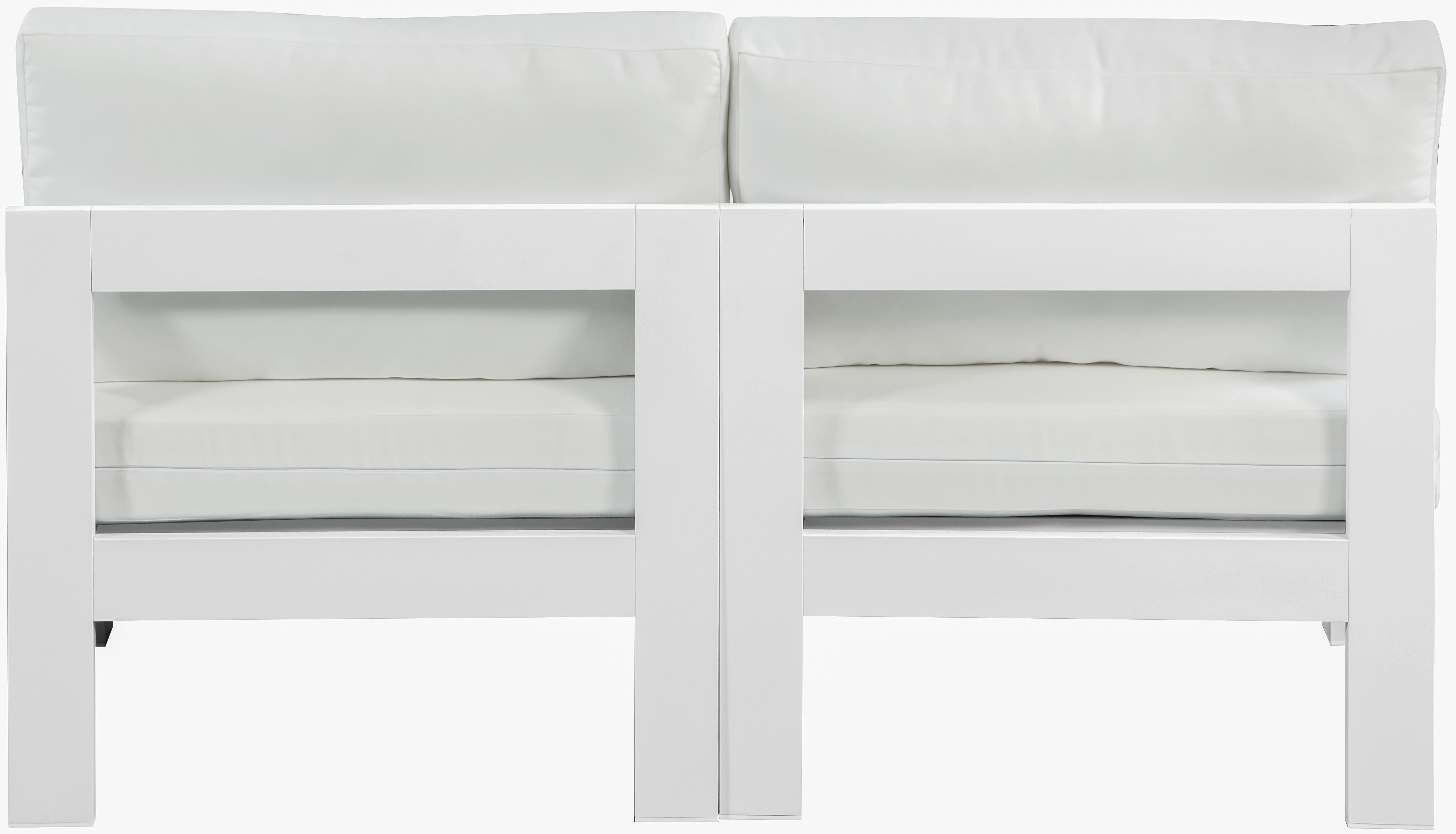 Nizuc - Outdoor Patio 2 Piece Armless Modular Sofa With White Frame - White