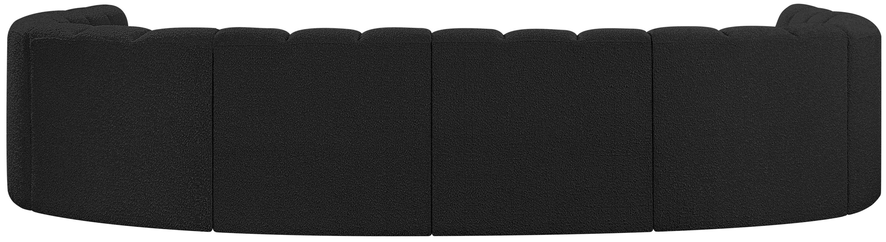 Arc - Boucle Fabric 8 Piece Modular Sofa - Black