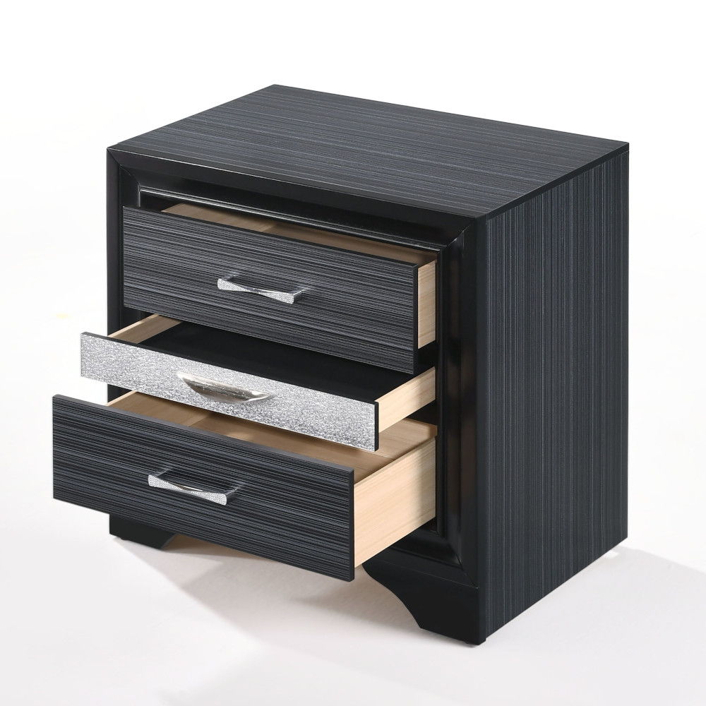 Naima - Nightstand - Black, black, view 3