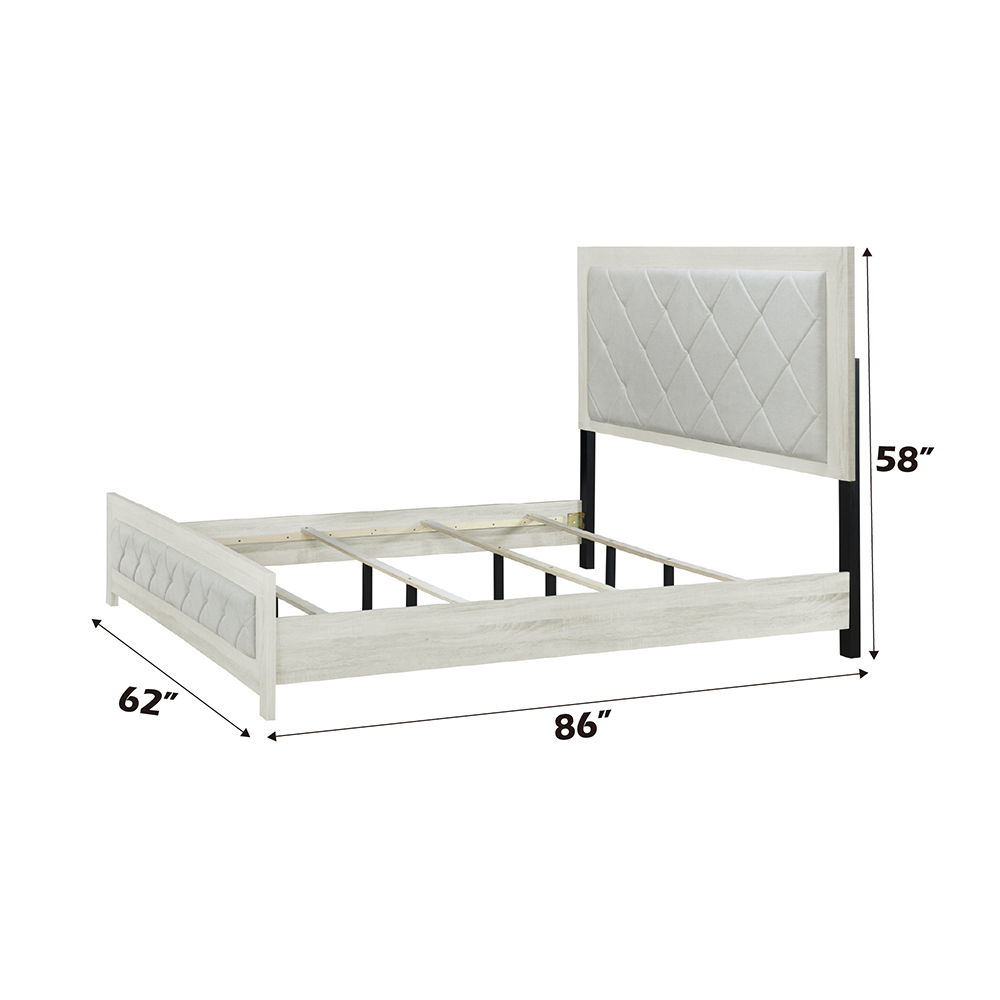 Jehoram - Queen Bed - Beige Linen & Beige, beige, view 4