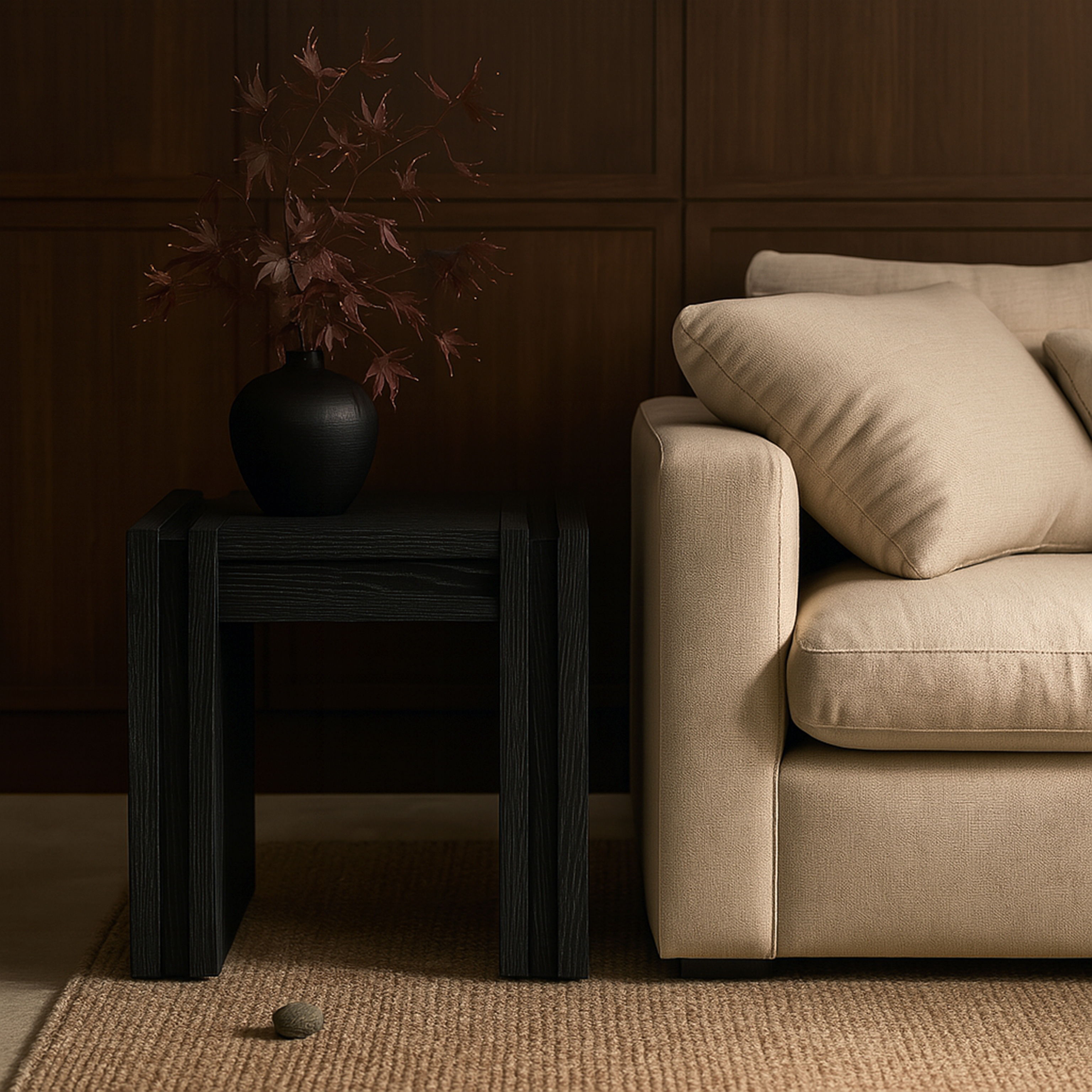 Stanton - Oak Veneer And Solid Wood End Table - Black