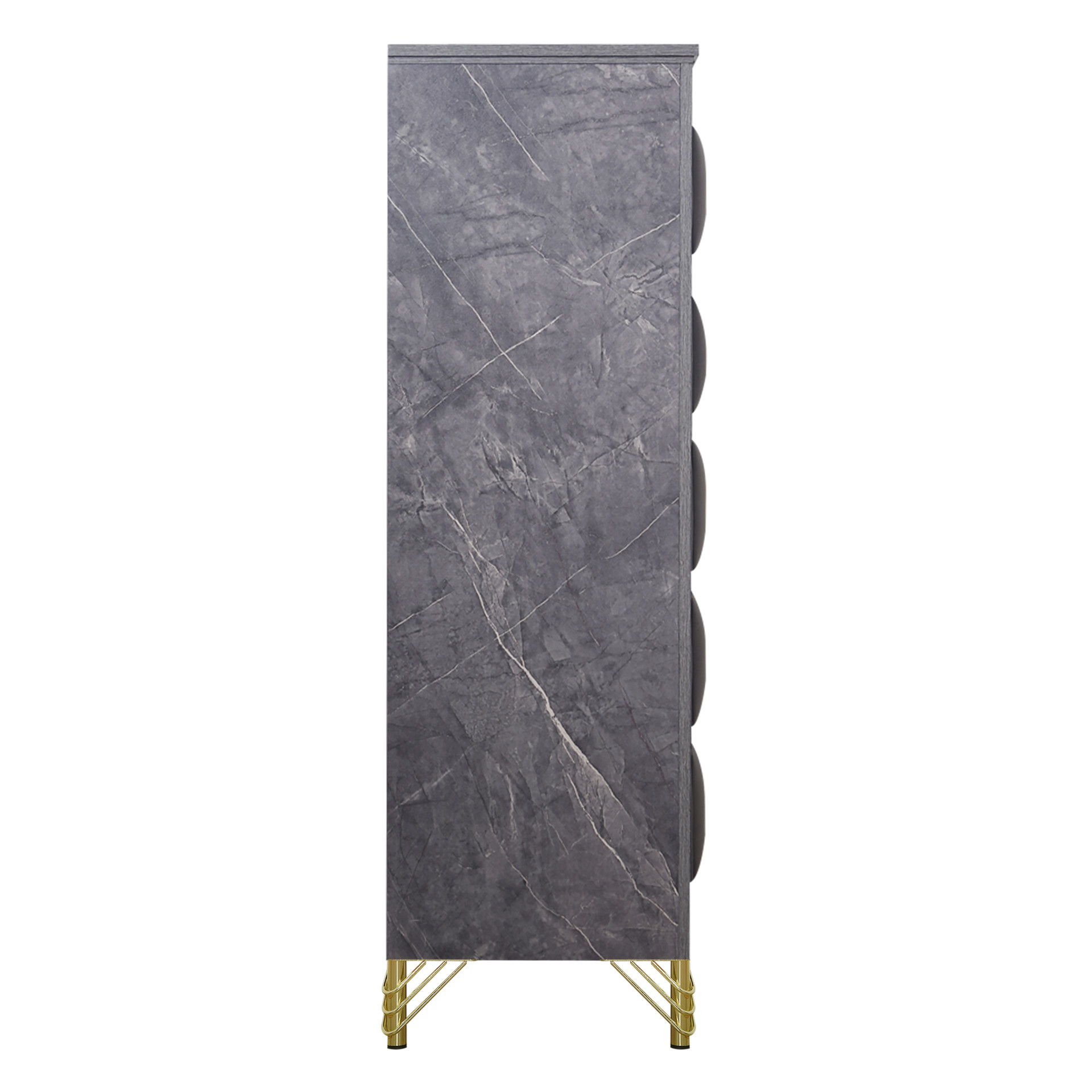 Symmetry - 5 Drawer Chest - Charcoal, dark gray, view 4