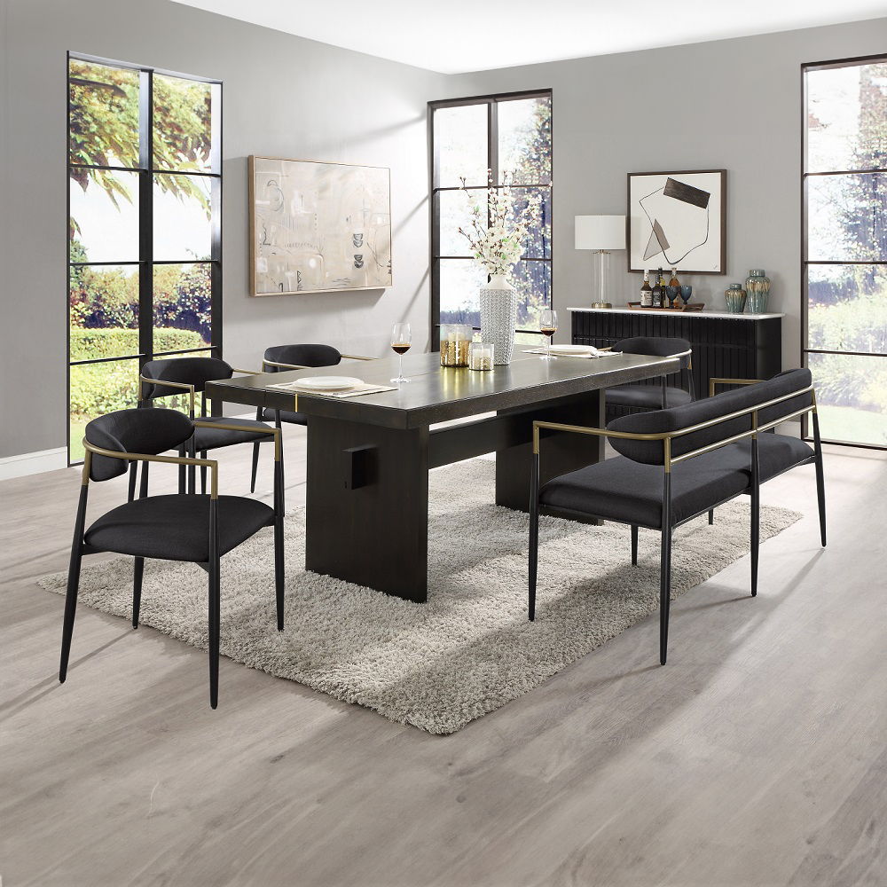 Jaramillo - Bench - Beige Chenille & Black, black, view 3