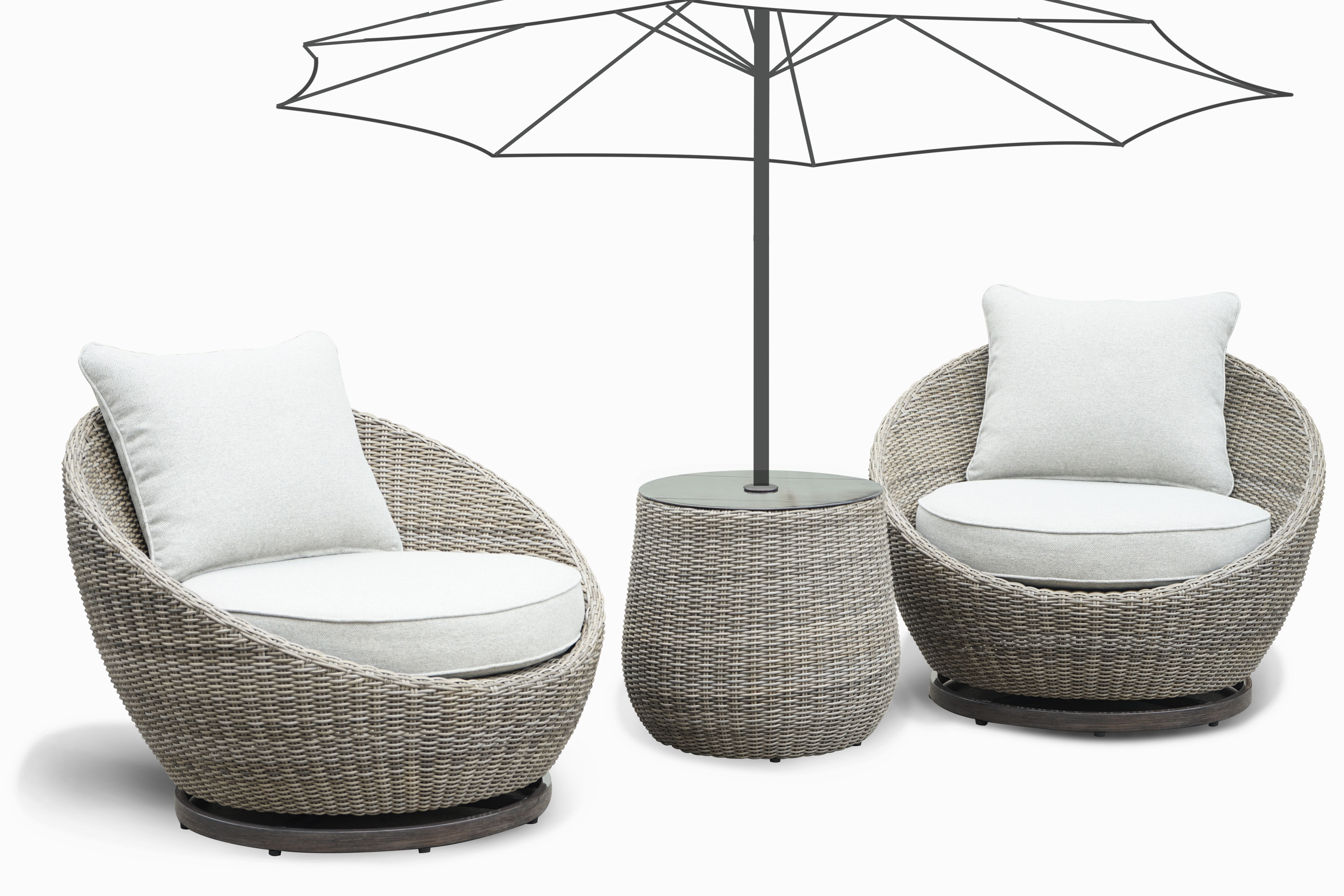 Adeline - 3 Piece Wicker Outdoor Set - Sand Image