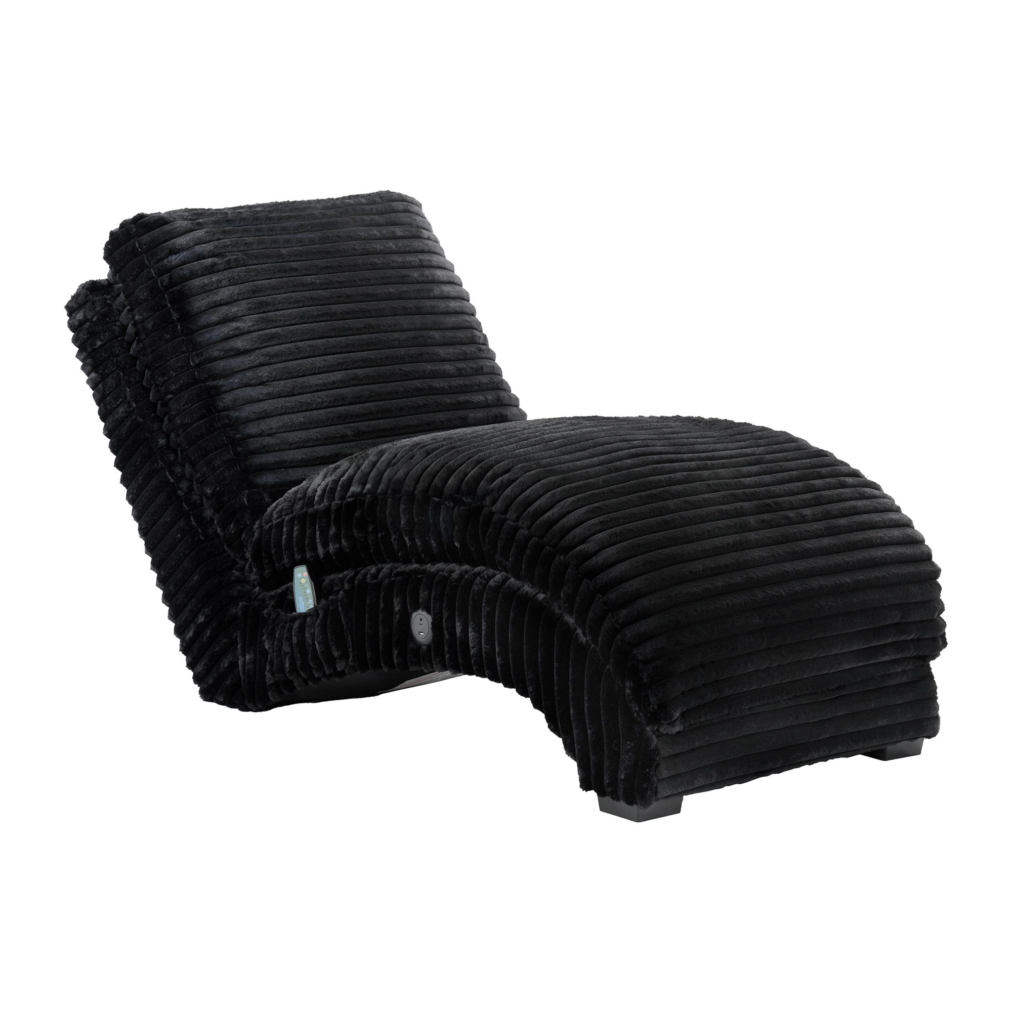 Nori - Chaise With Heat Massage, USBC, LED - Masis Black