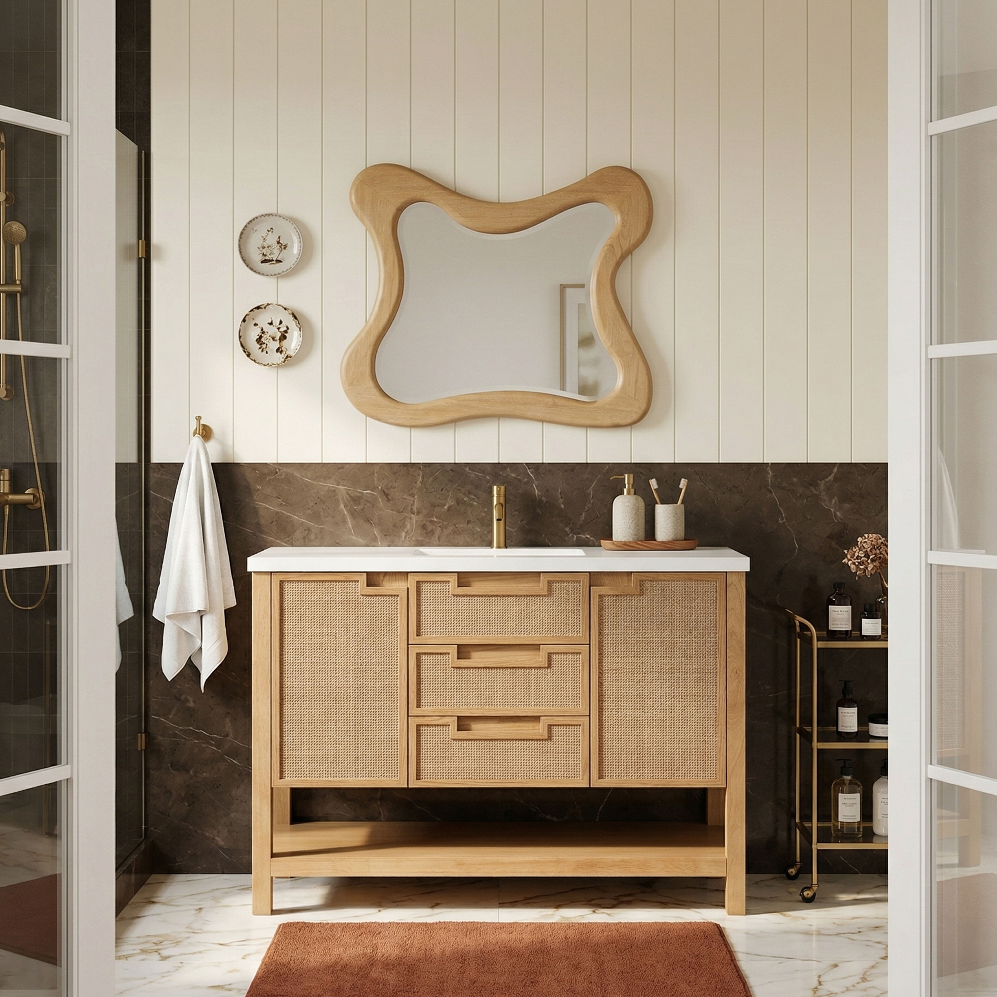 Soren - 48'' Bathroom Vanity - Natural / White