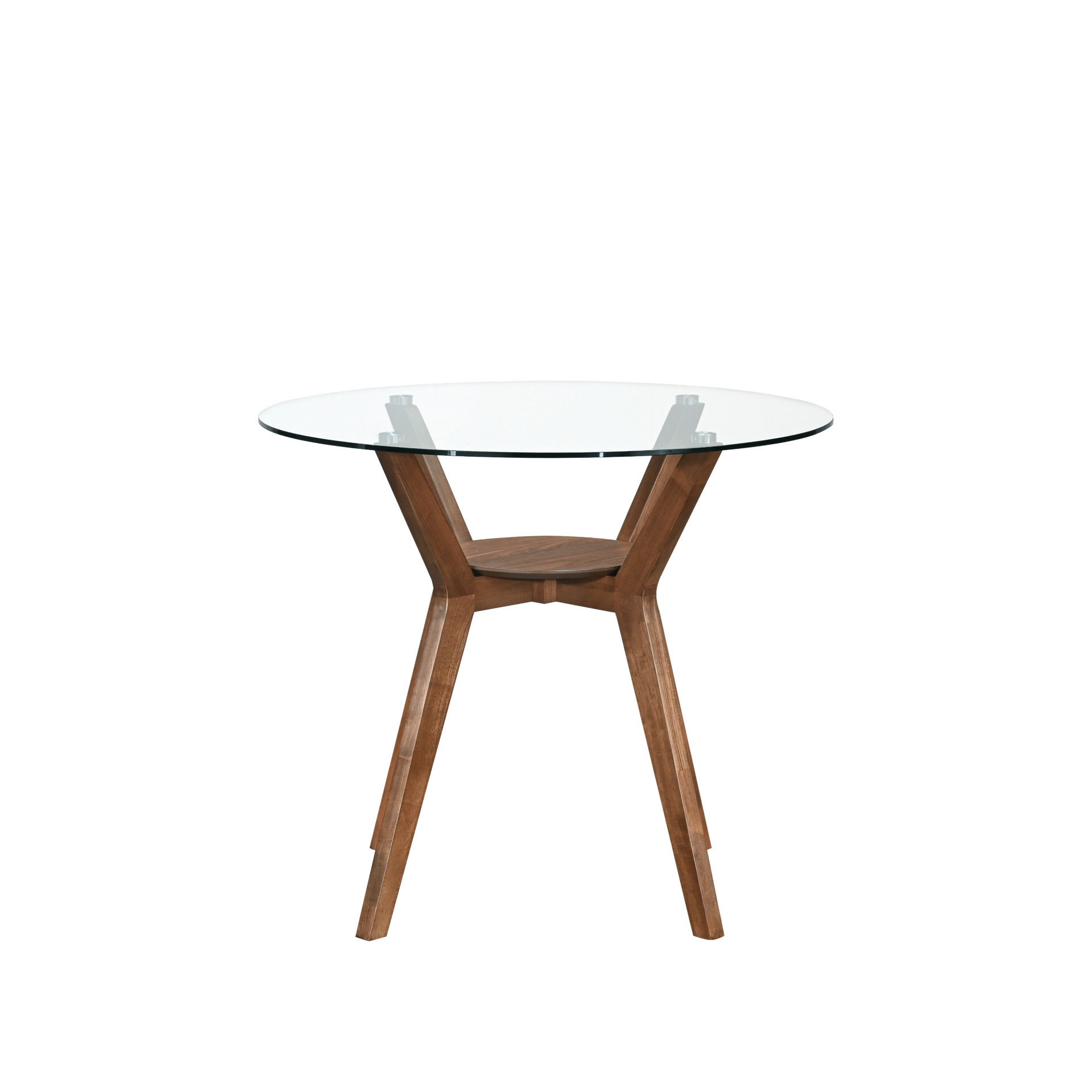 Oscar - Counter Table Base For Glass Top Counter Table - Walnut