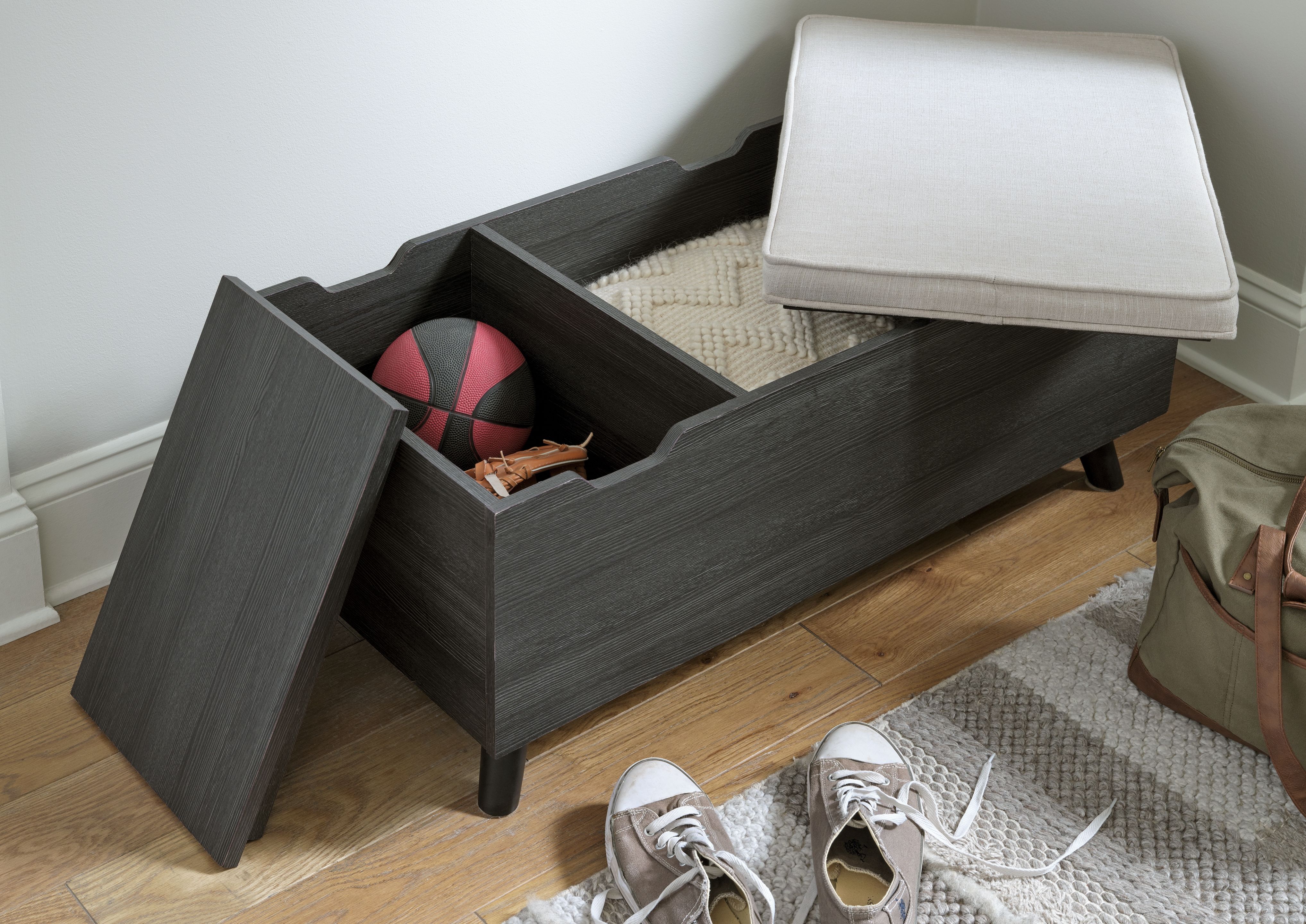 Ashley Furniture Yarlow - Storage Bench - Dark Gray - Image 6