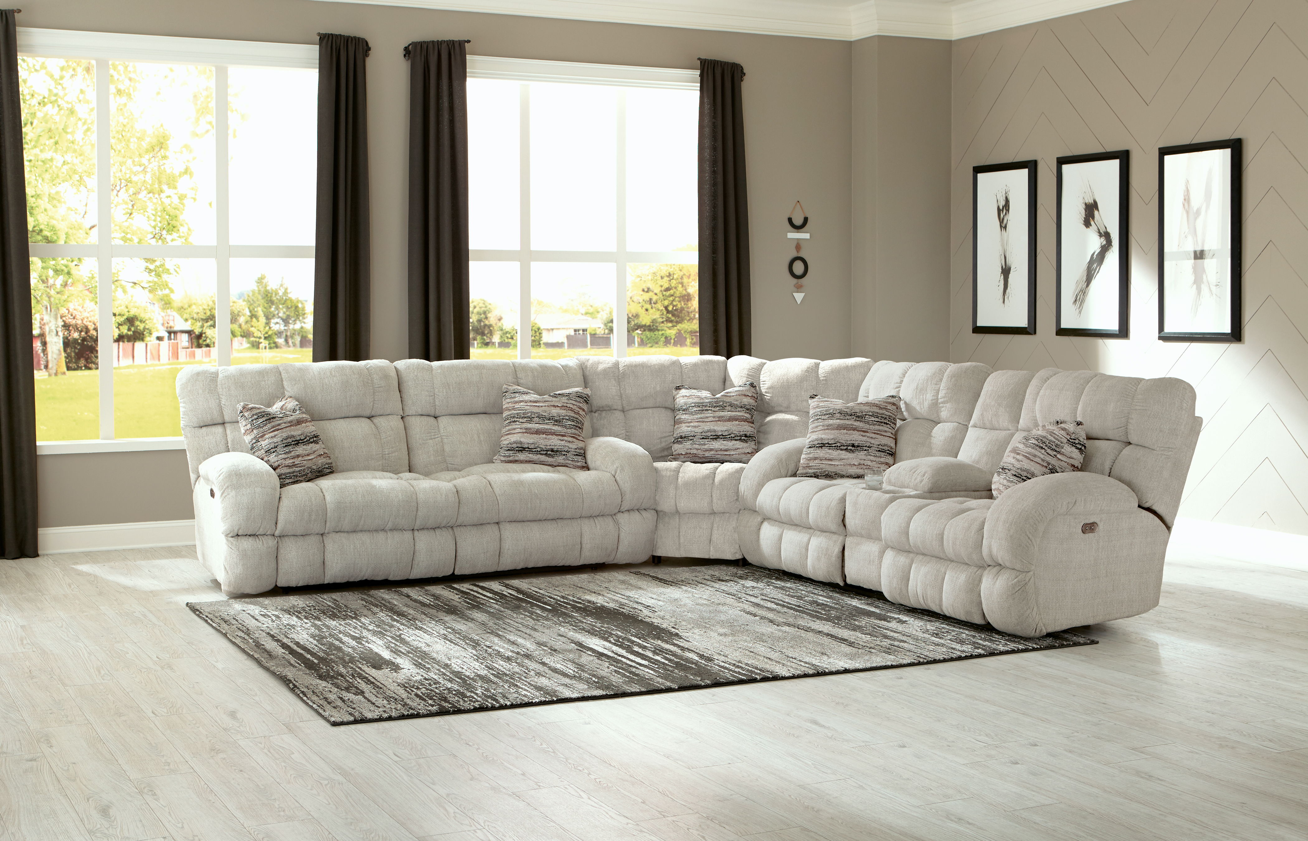 Catnapper Ashland - 3 Piece Manual Reclining Sectional With 4 Lay