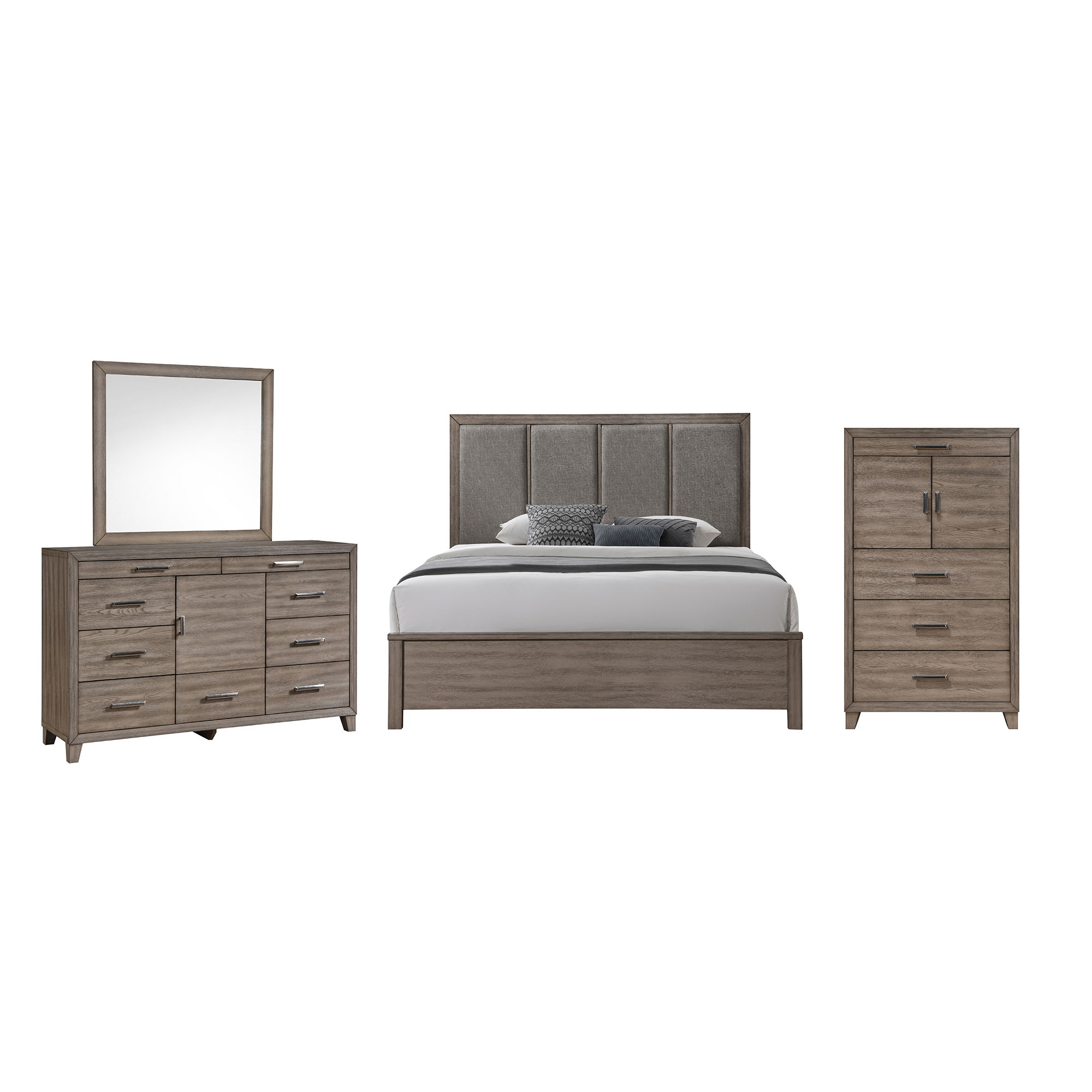 King · 4 Pc · Bed, Dresser, Mirror, Chest