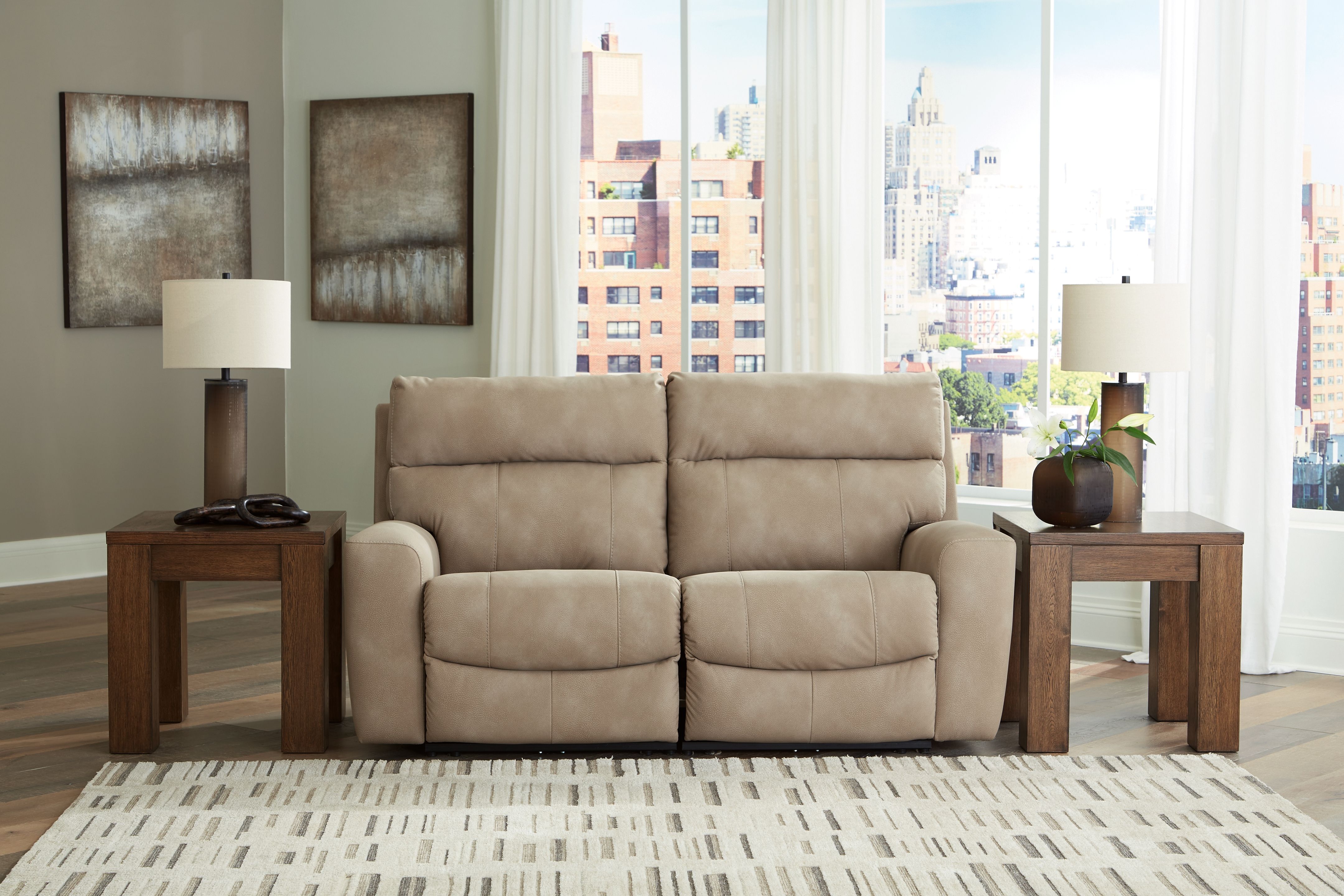 Ashley Furniture Next-Gen Durapella - 2-Piece Power Reclining Sectional Loveseat - Sand - Image 4