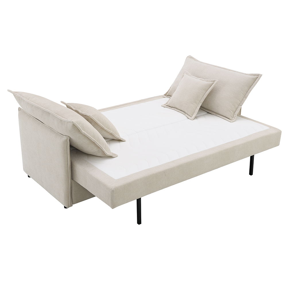 Elisea - Sofa With Sleeper - Beige Fabirc, beige, view 3