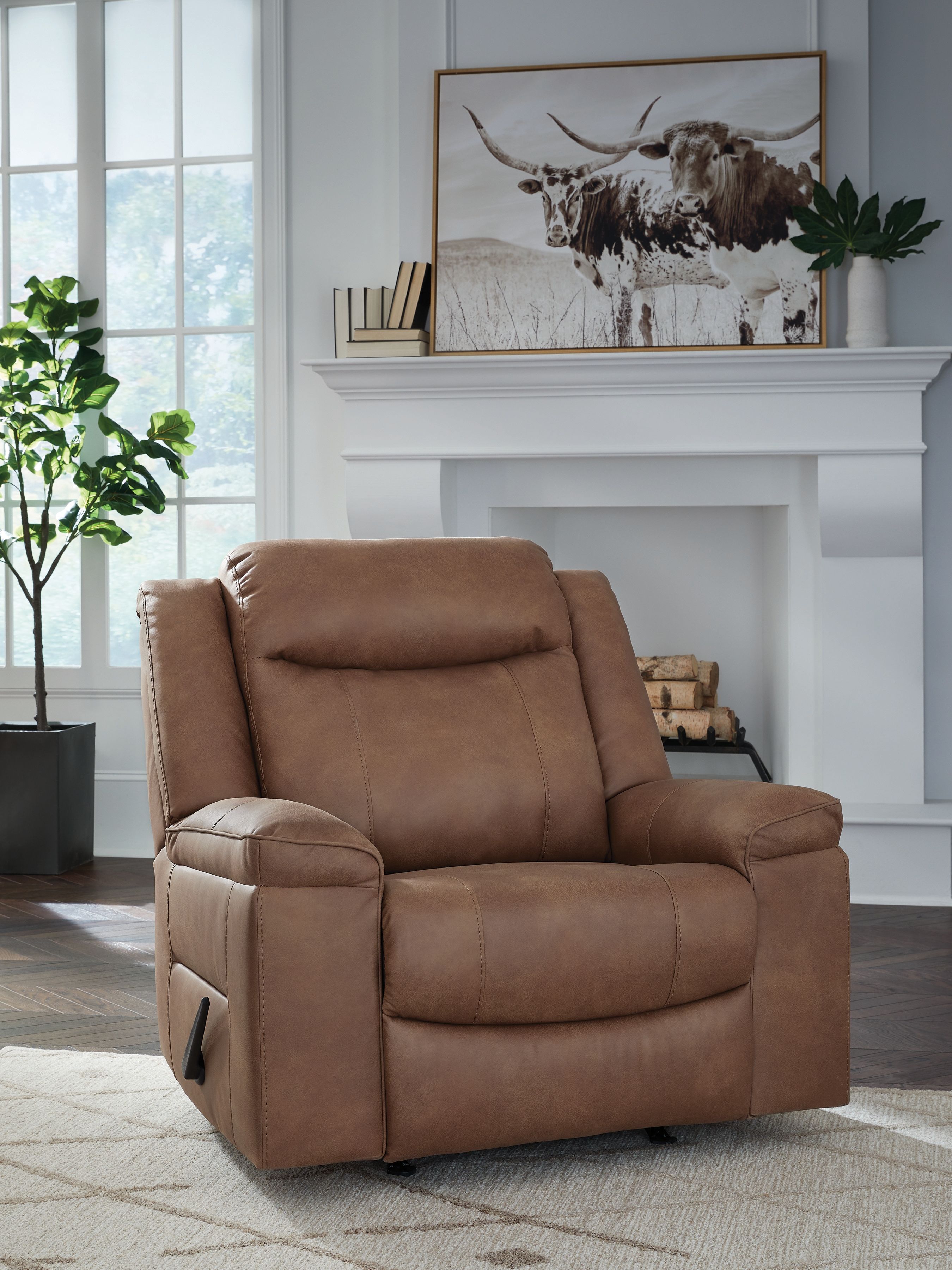 Ashley Furniture Status Check - Rocker Recliner - Caramel - Image 2