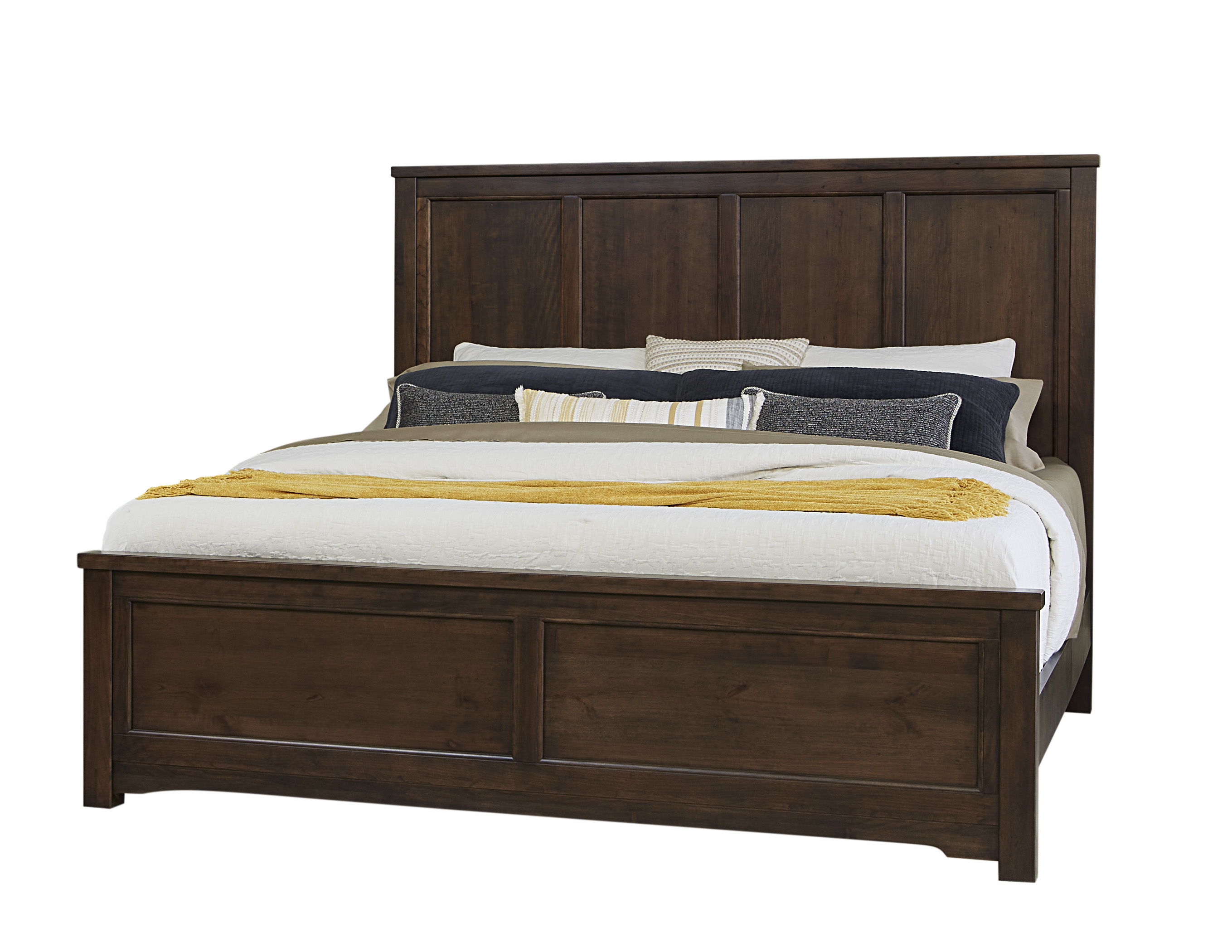 Vaughan-Bassett Crafted Cherry - Ben's 6 Panel California King Bed - Dark Cherry