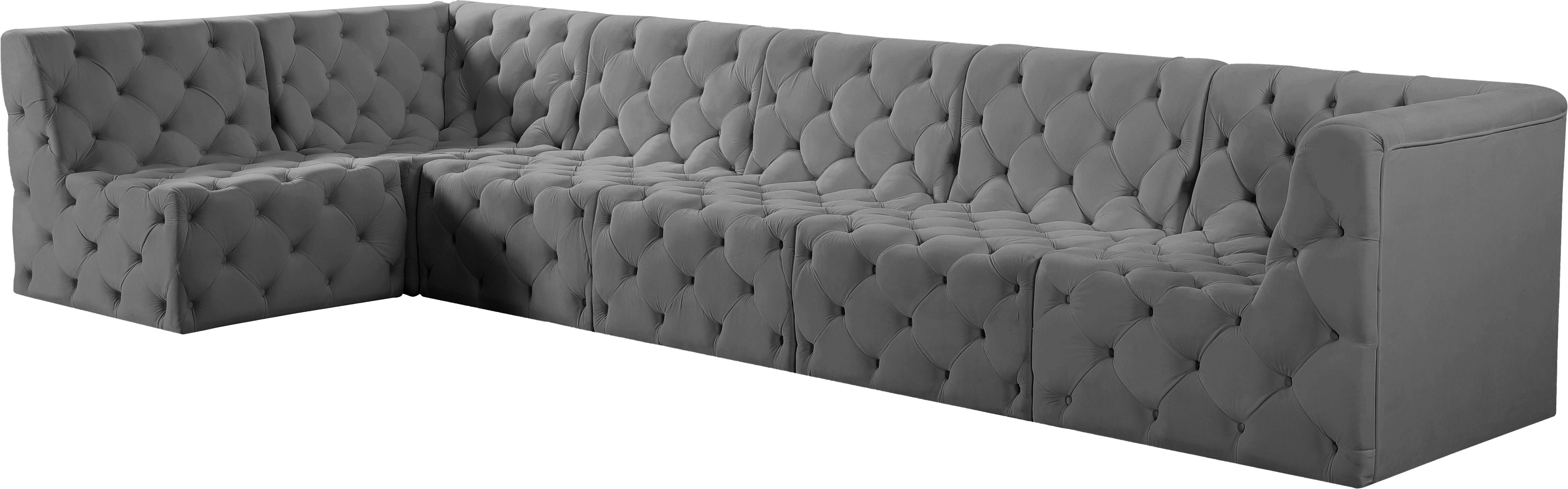 Tuft - 6 Piece Modular Sectional - Gray