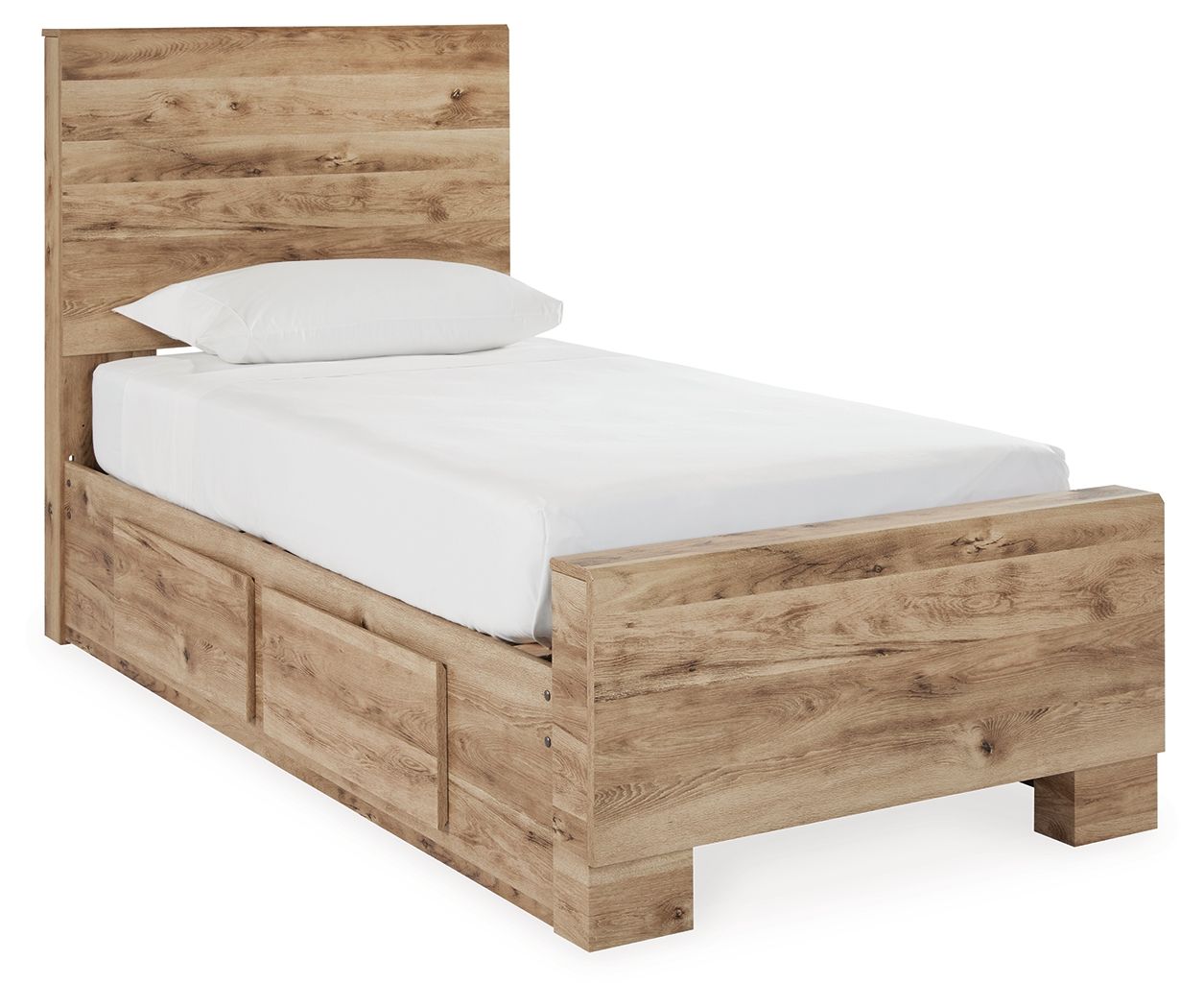Ashley Hyanna - Tan - Twin Panel Bed With 1 Side Storage