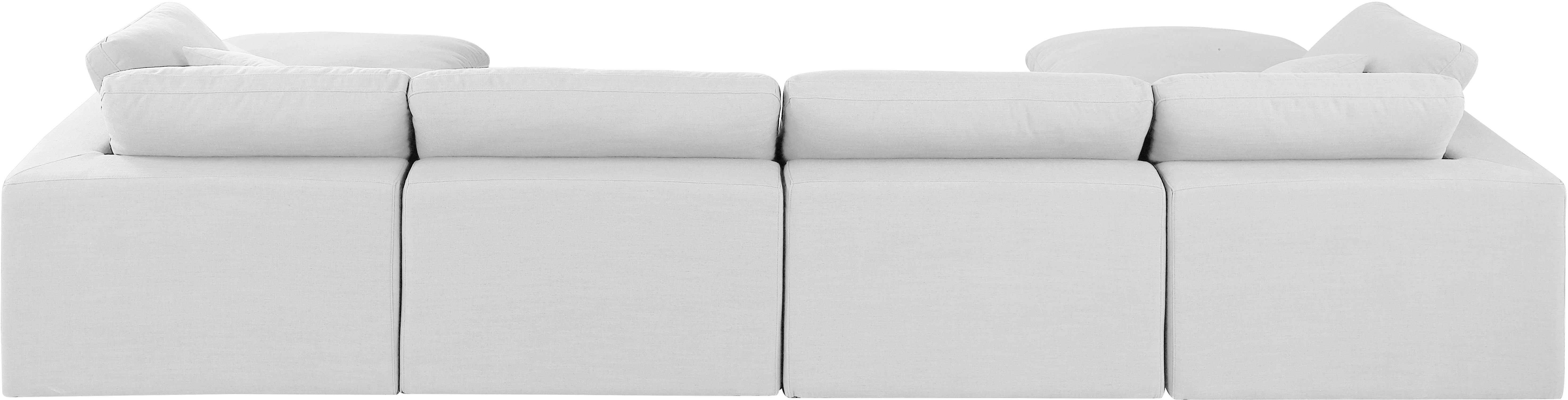Comfy - 6 Piece Linen Modular Double Chaise Sectional - Off White