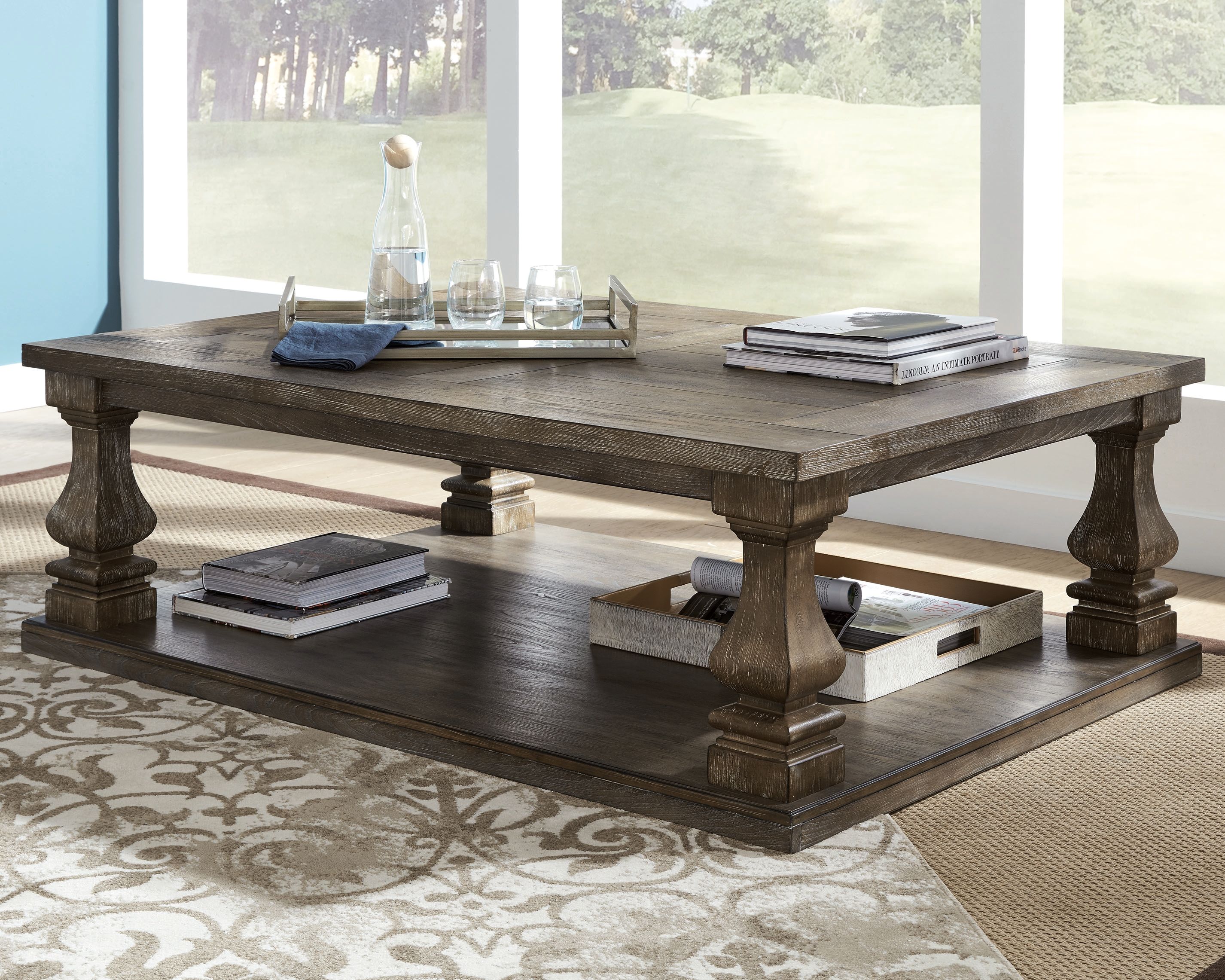 Ashley Furniture Johnelle - Rectangular Cocktail Table - Gray - Image 2