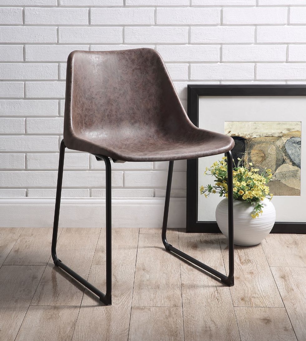 Valgus - Side Chair (Set of 2) - Vintage Mocha & Black, dark brown