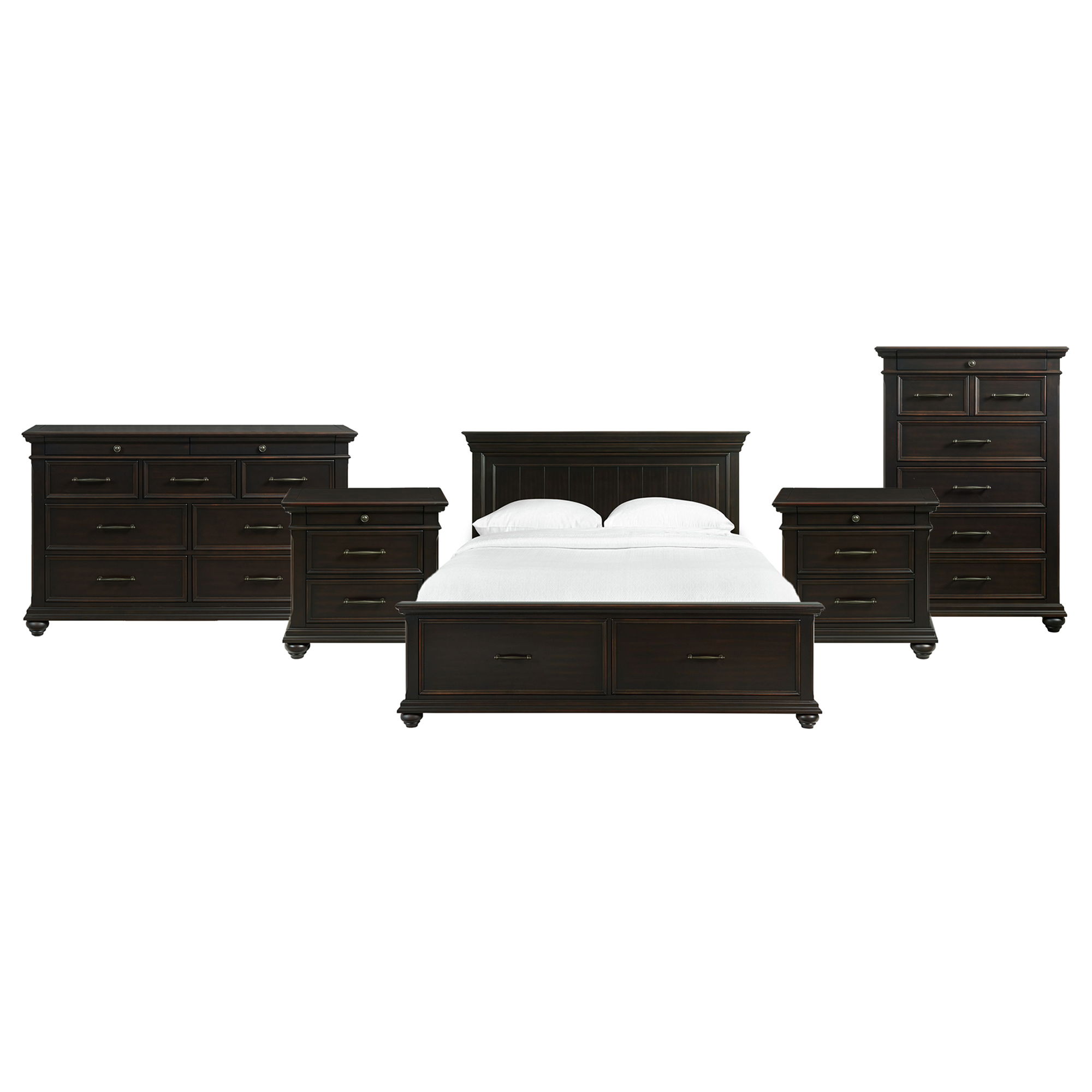 King · 5 Pc · Bedroom Set With 2 Nightstands, Dresser & Chest