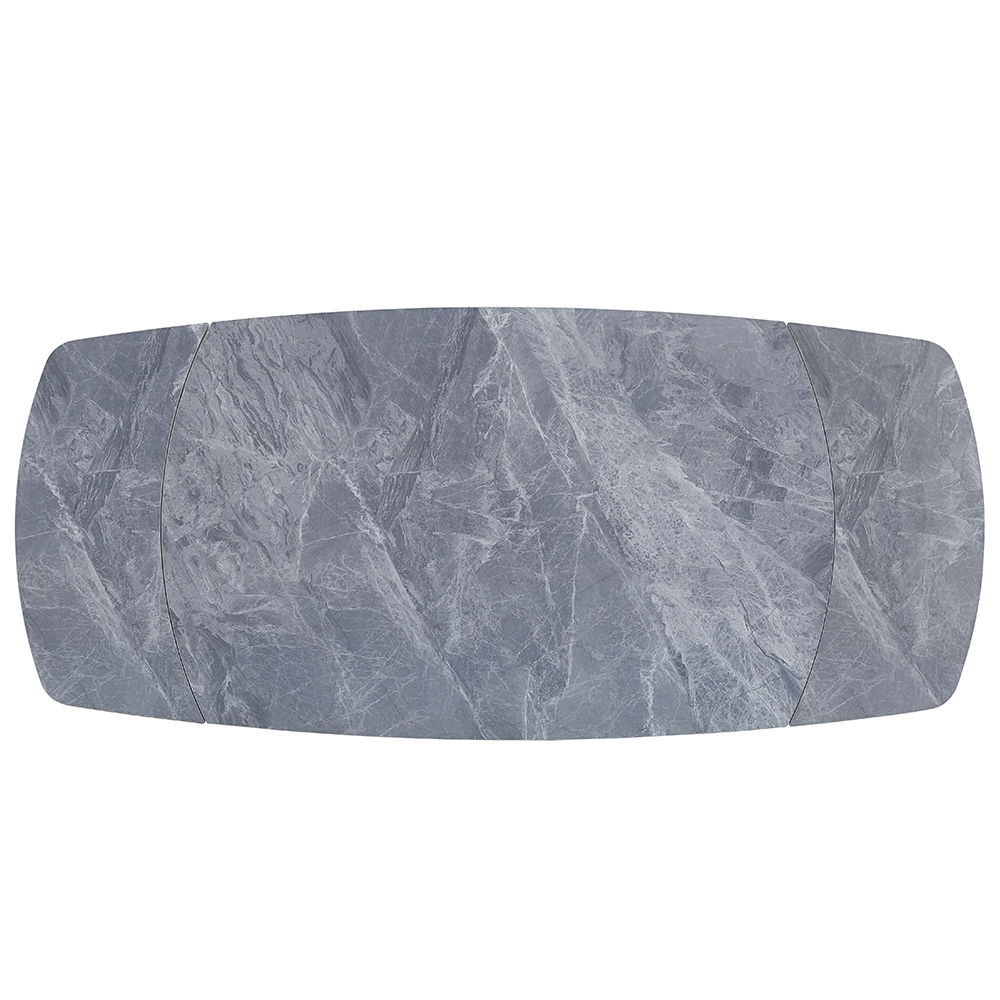 Hester - Ceramic Top Dining Table - Gray & Black, gray, view 4
