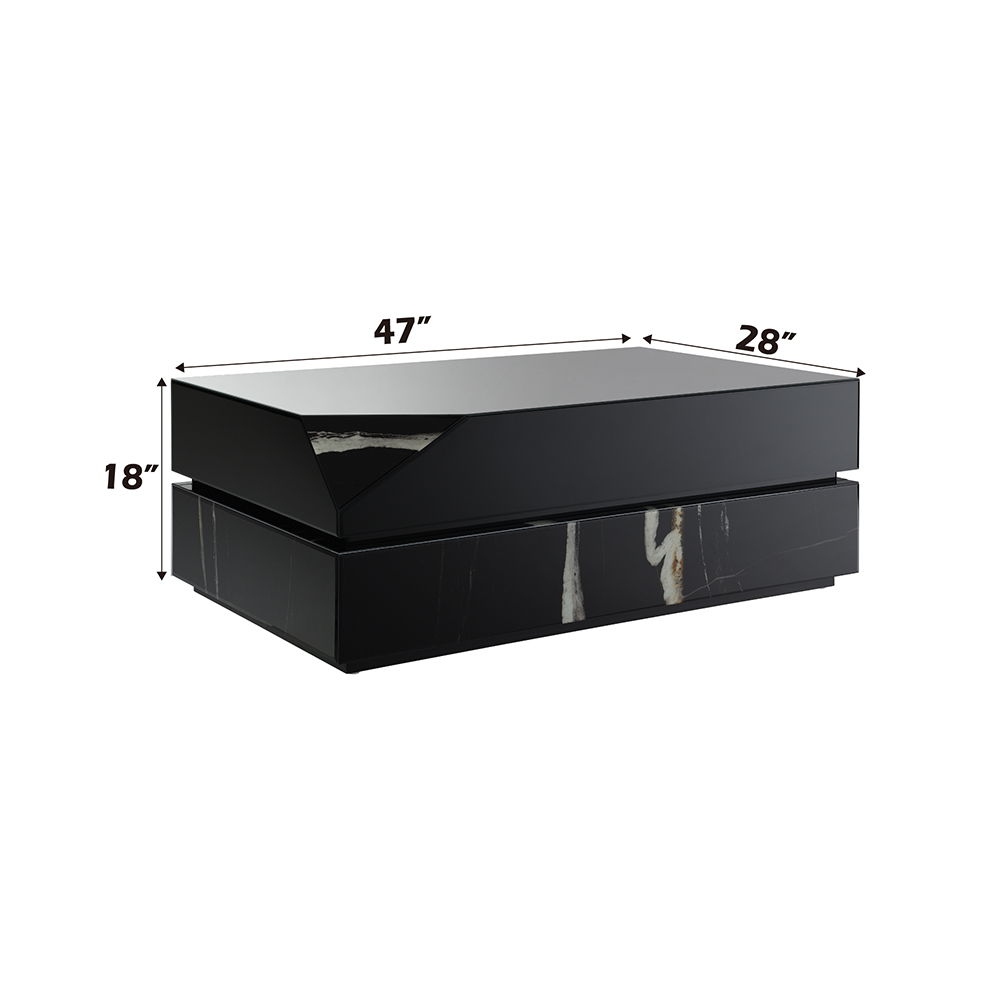Drisana - Coffee Table - Black Mirrored, black, view 4