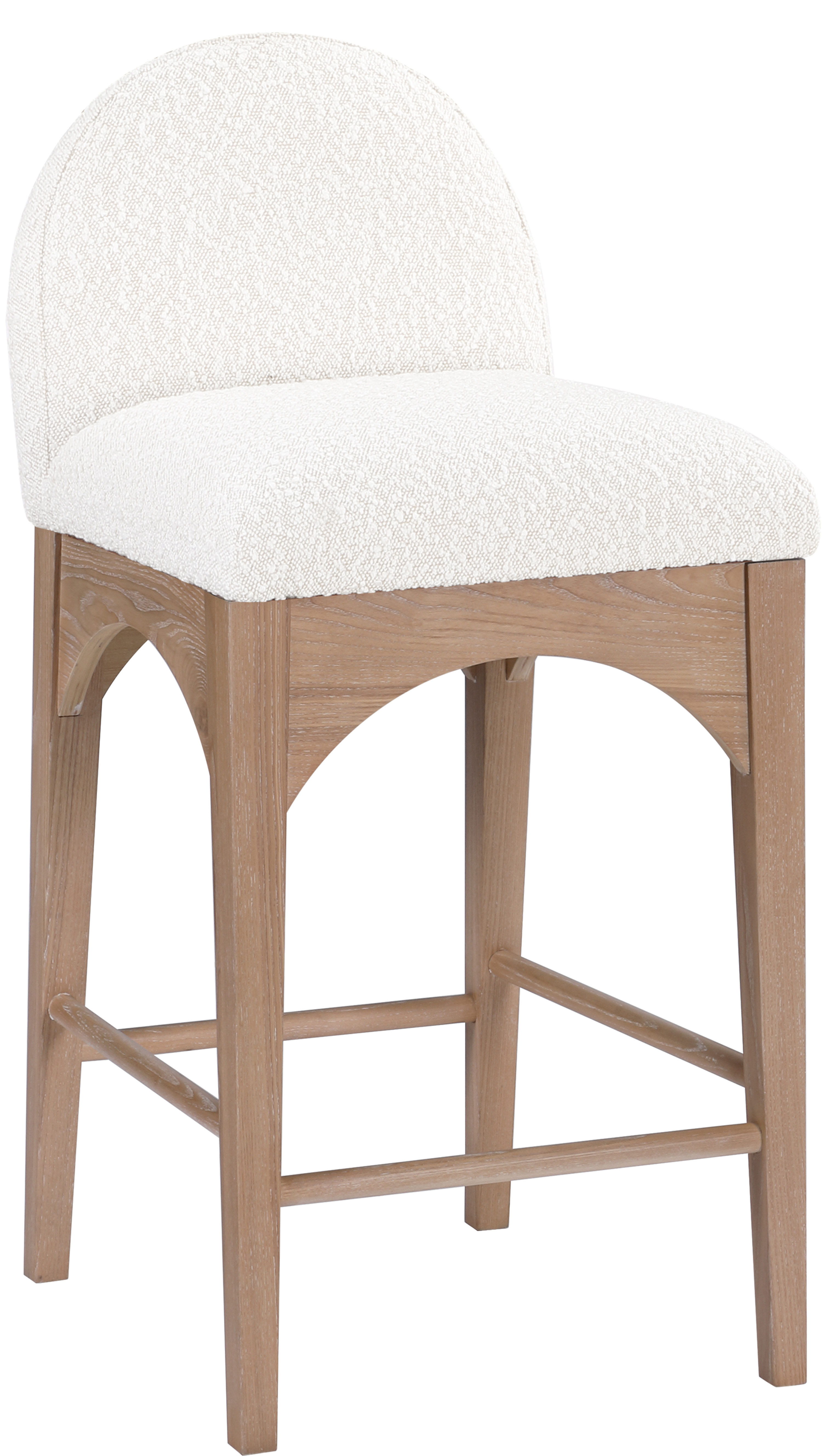 Waldorf - Boucle Stool With Natural Legs - Cream