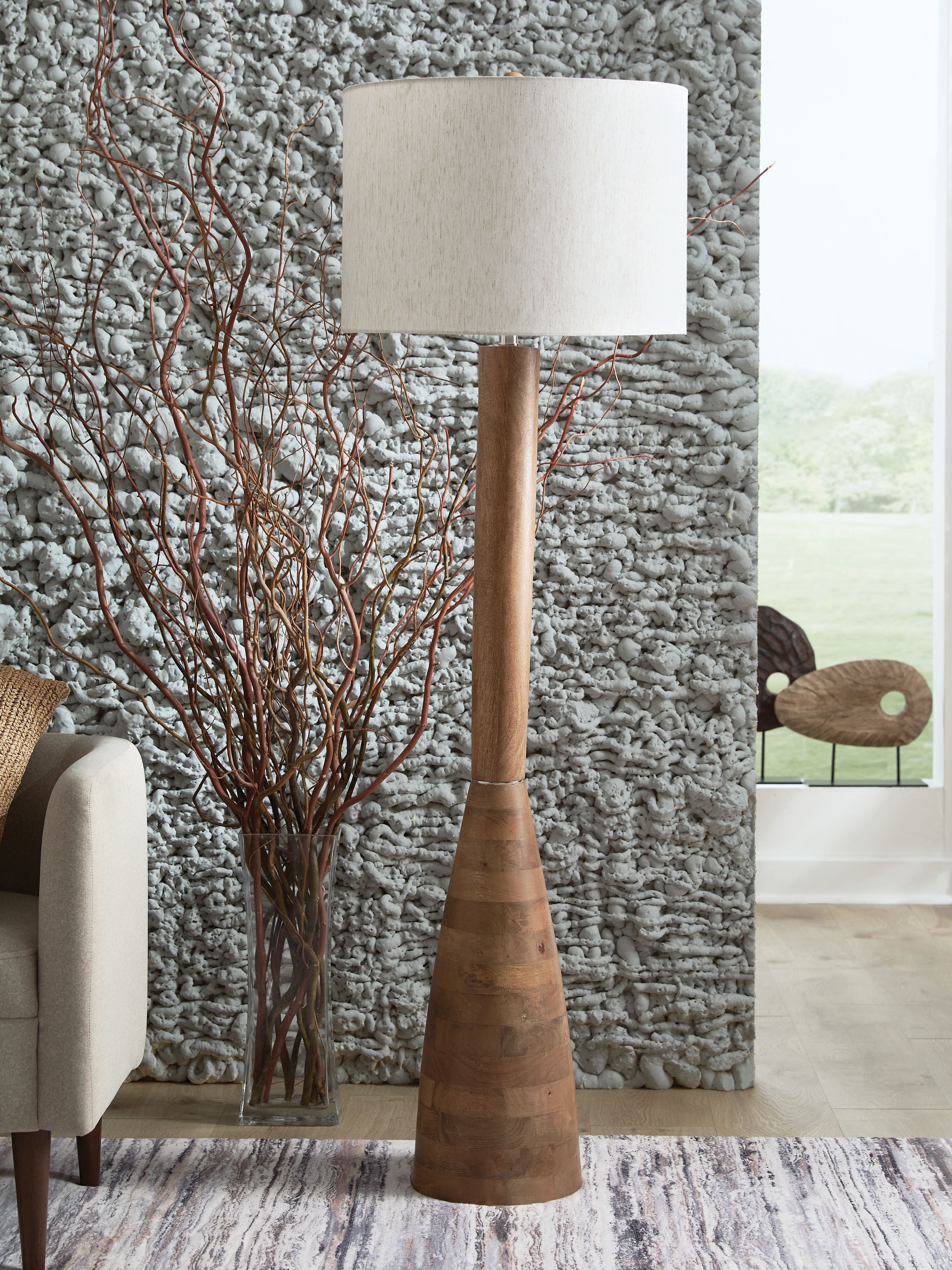 Ashley Furniture Ailsa - Wood Floor Lamp - Natural Brown - Image 2