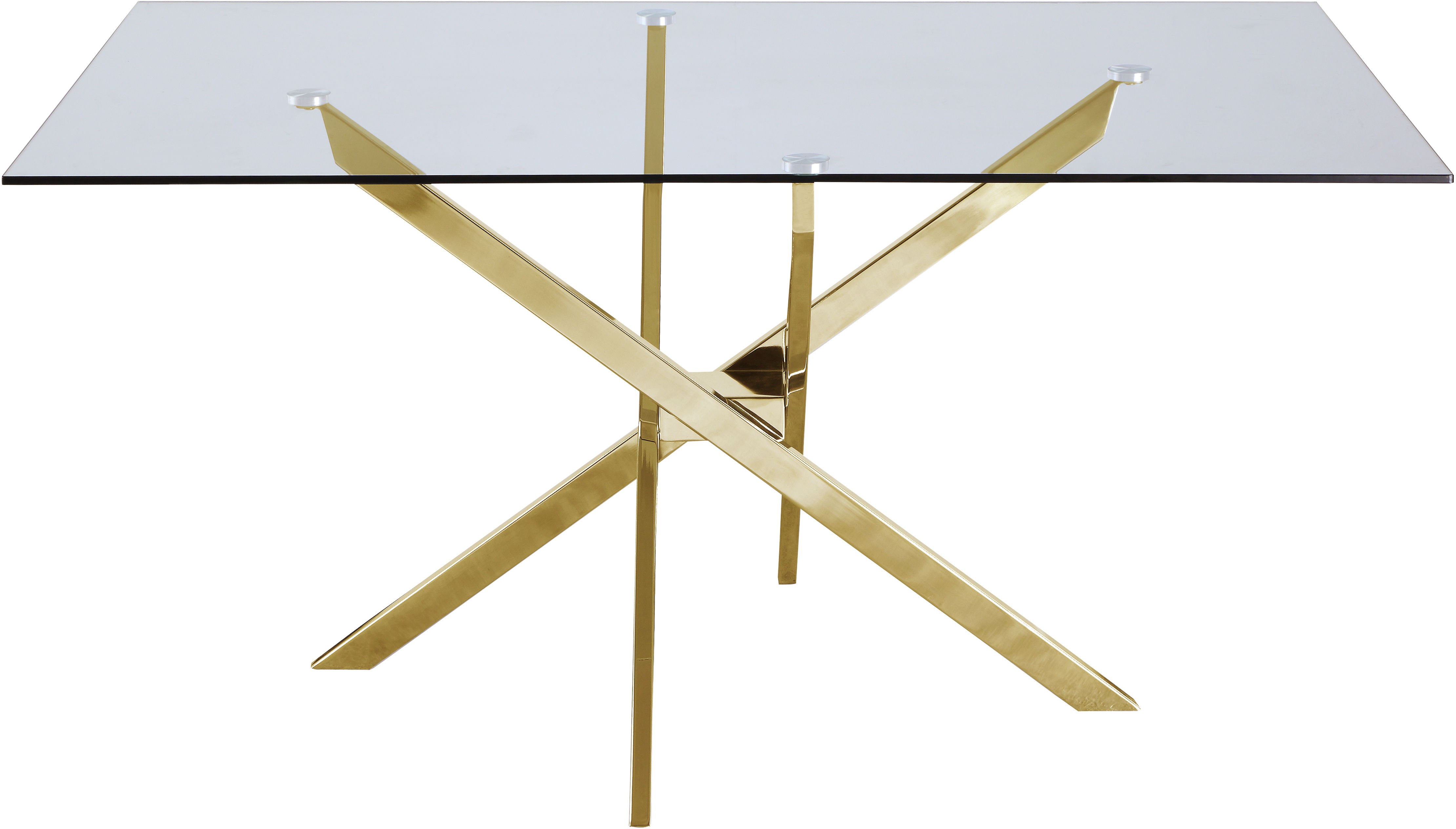 Xander - Glass Top And Steel Base Dining Table - Gold