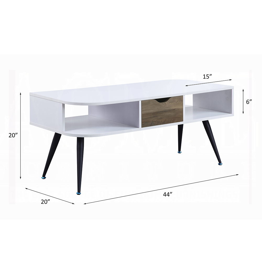 Halima - Coffee Table - White & Black, white, view 6