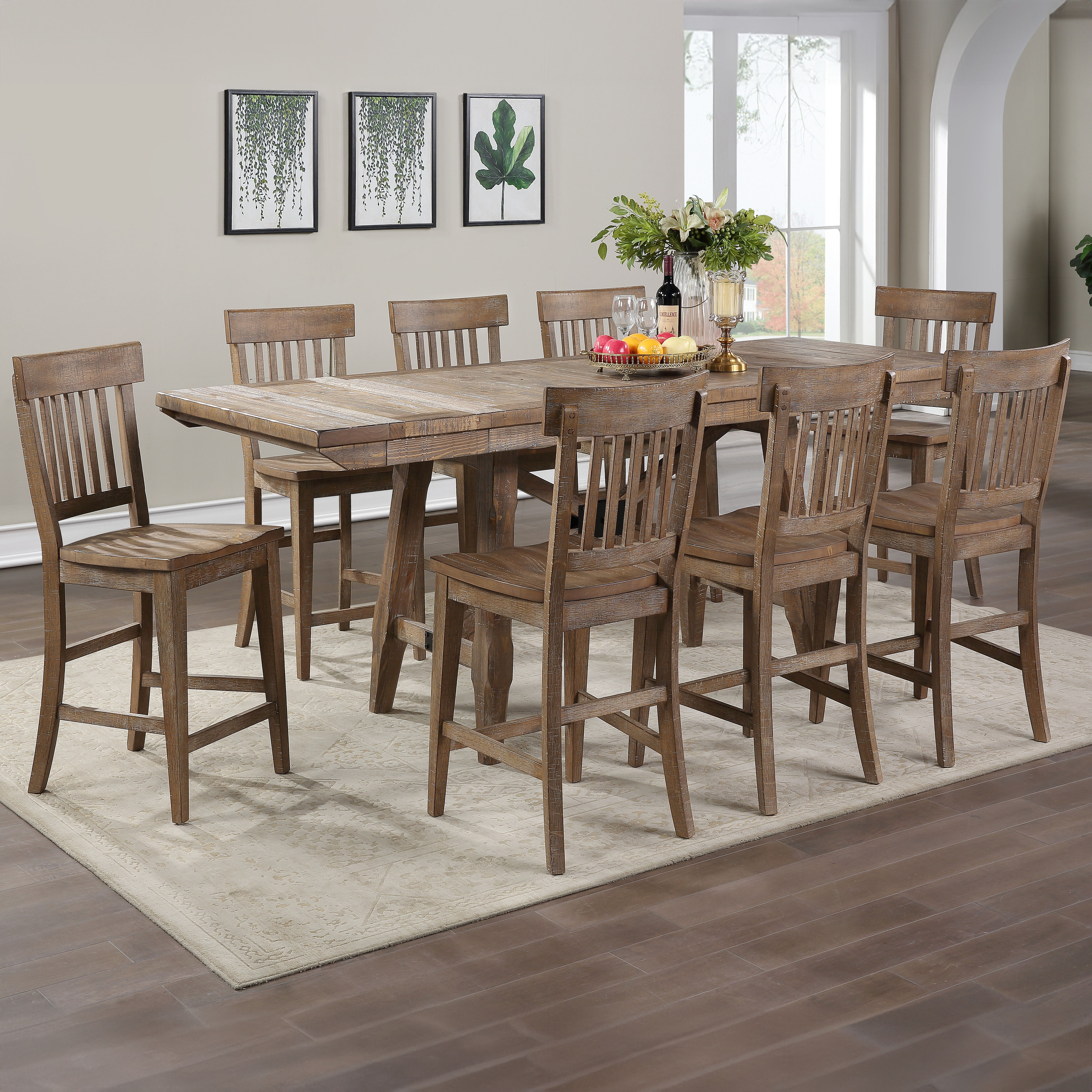 9 Pc · Dining Set With Counter Height Table