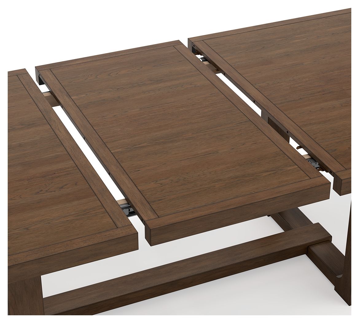 Ashley Furniture Cabalynn - 9 Pc. - Dining Room Table, 6 Side Chairs, Bench, Server - Oatmeal / Light Brown - Image 8