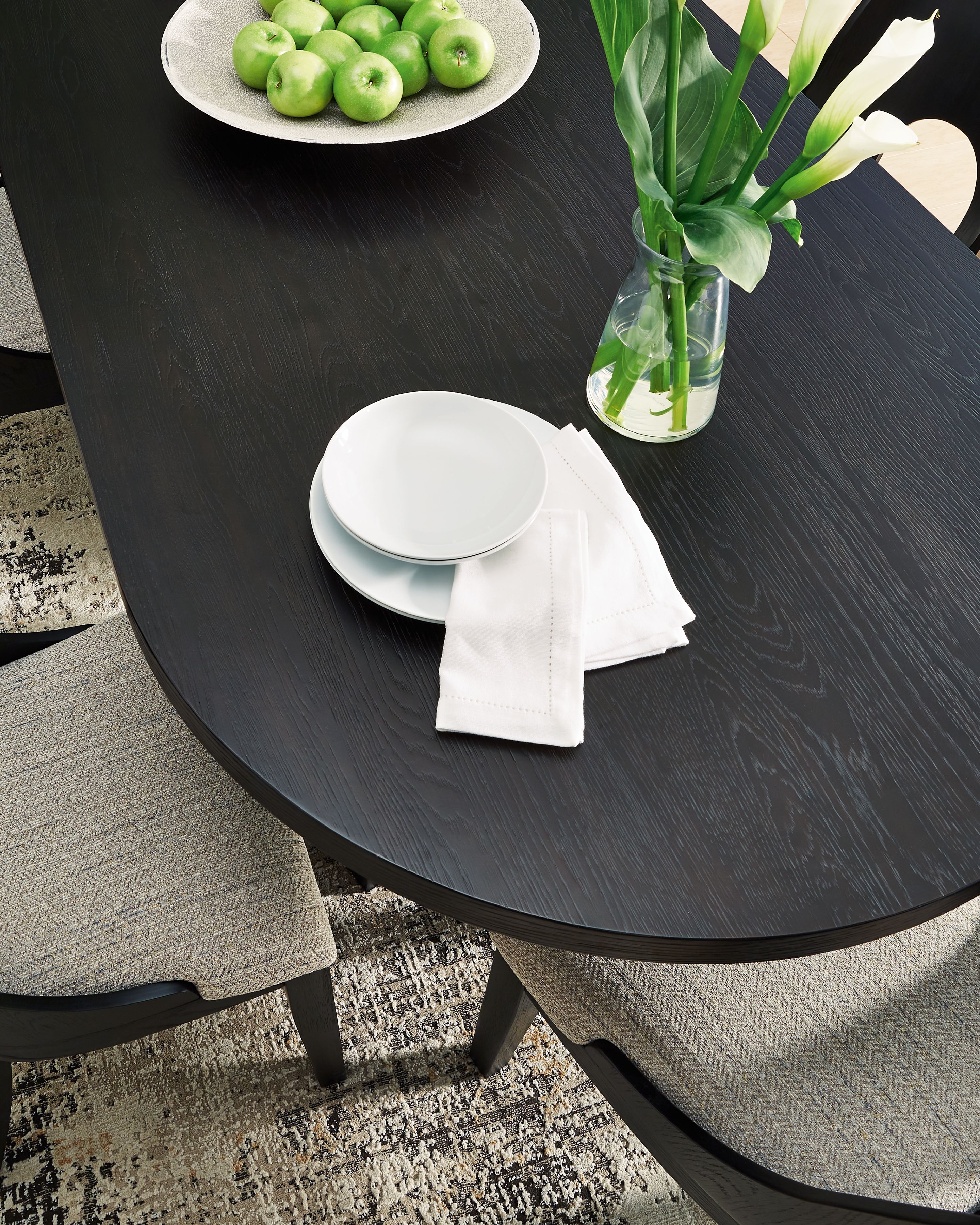 Ashley Furniture Rowanbeck - Oval Dining Room Table - Black - Image 6