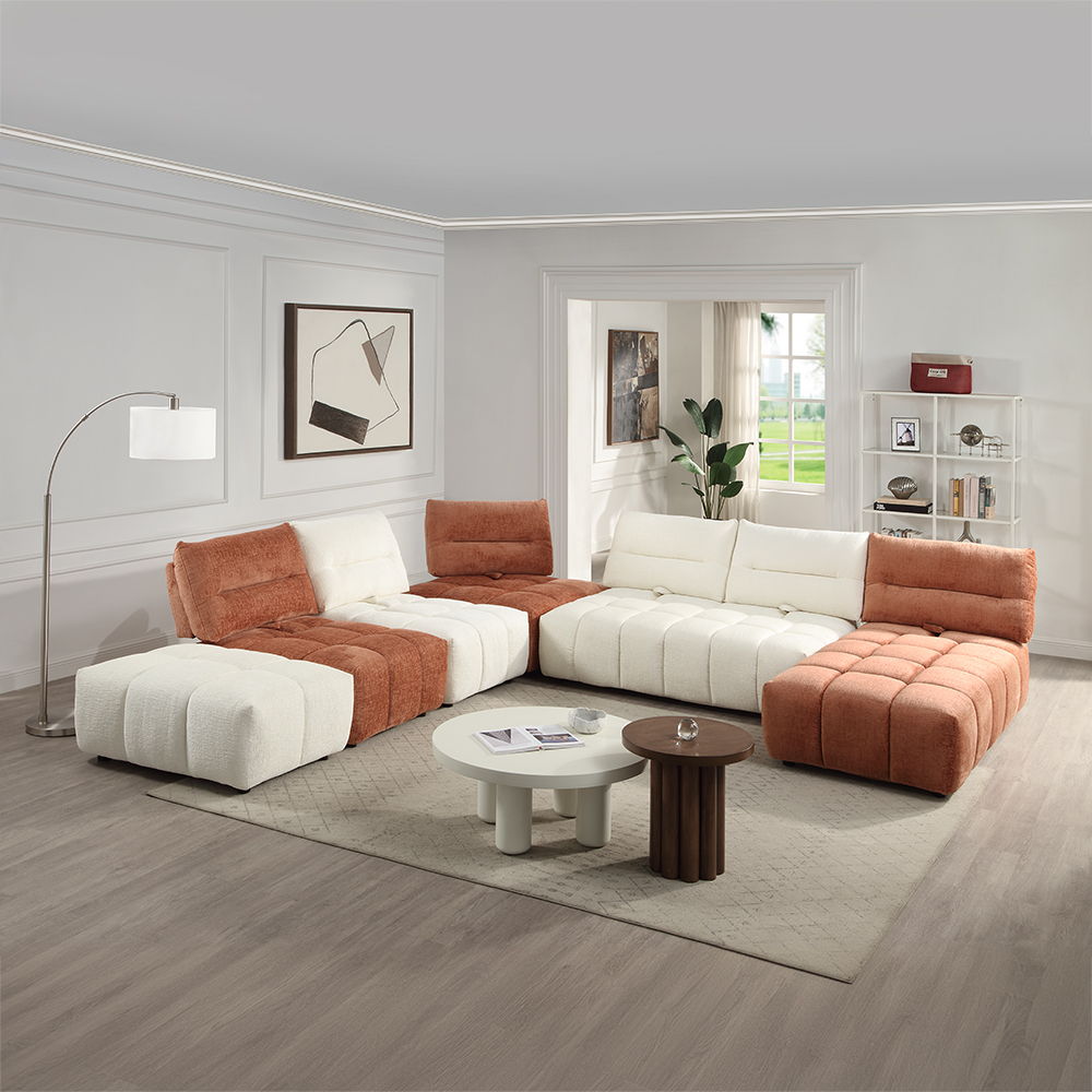 Loanna - Modular Armless Chair - Beige Linen, white, view 8