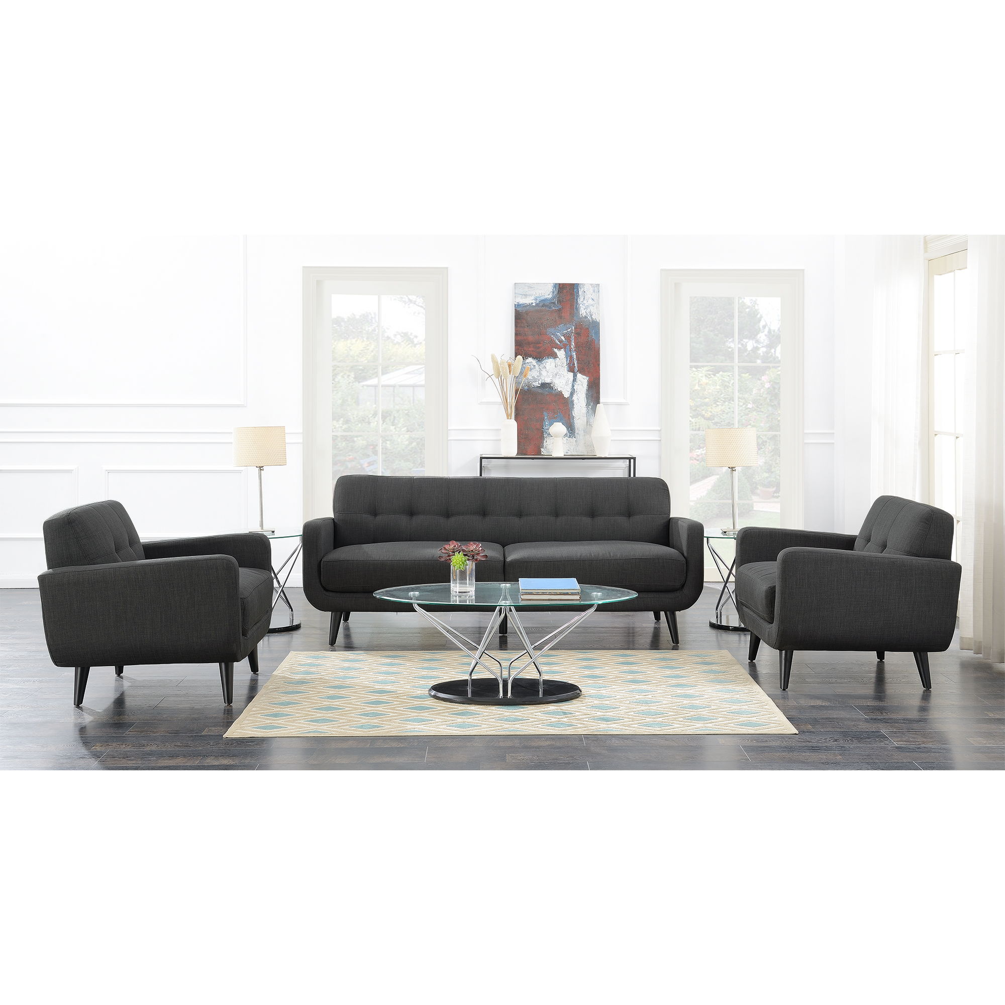Hadley - Sofa & Chair Set - Charcoal