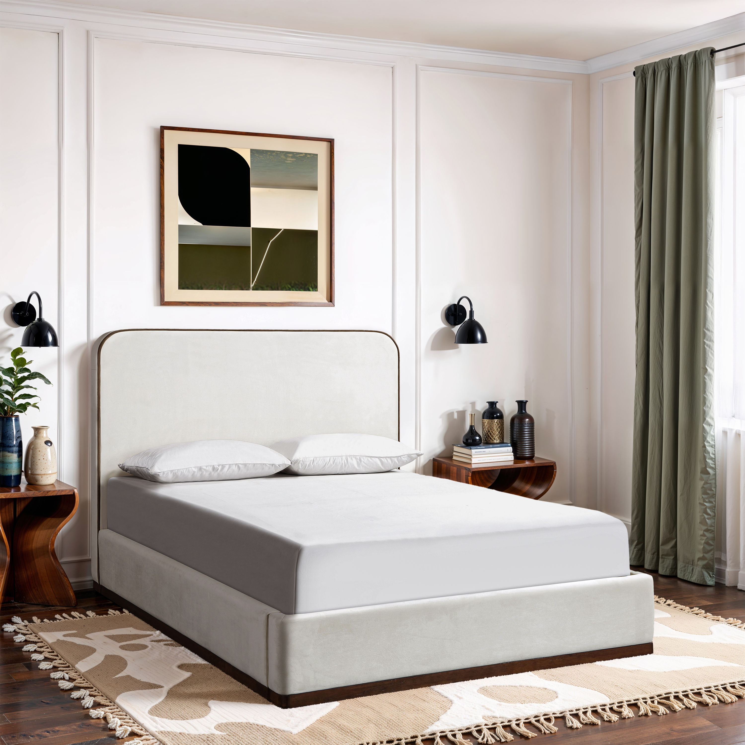 Rava - Queen Bed - Cream / Beige