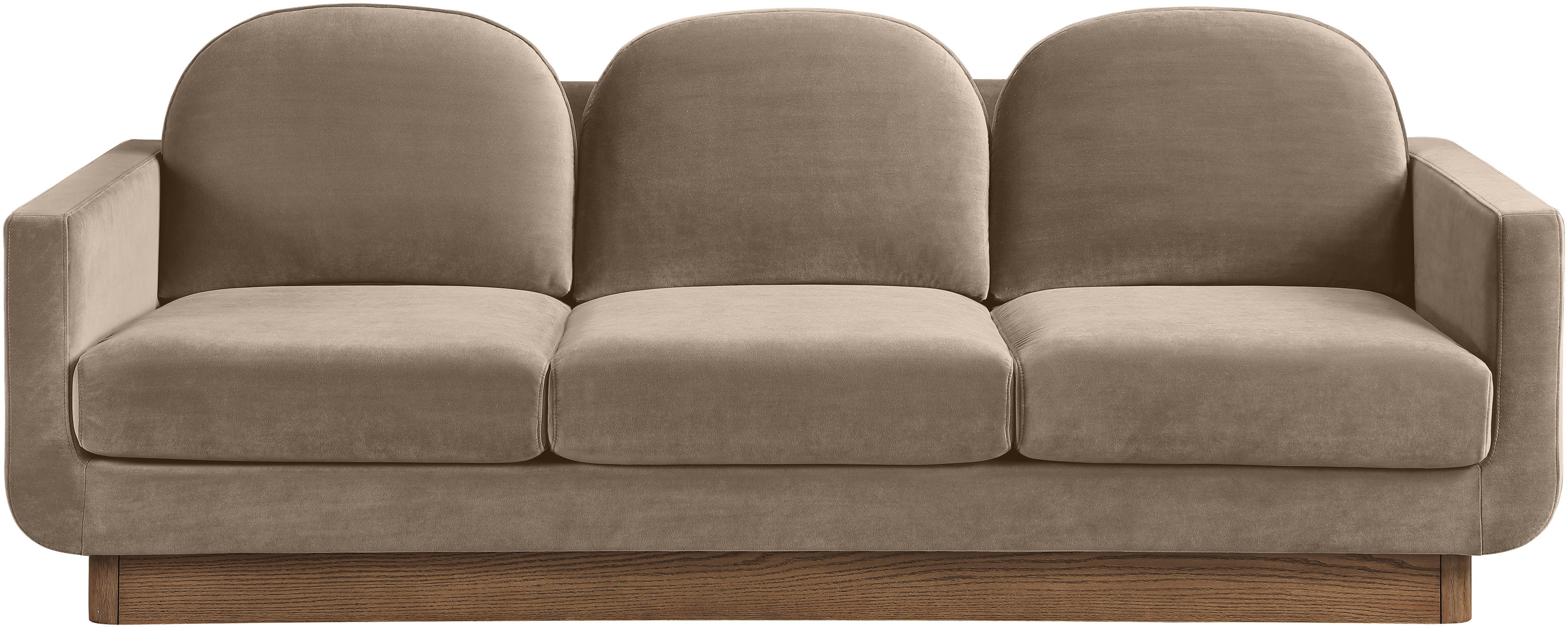 Diviento - Velvet Performance Fabric Upholstered Sofa - Taupe