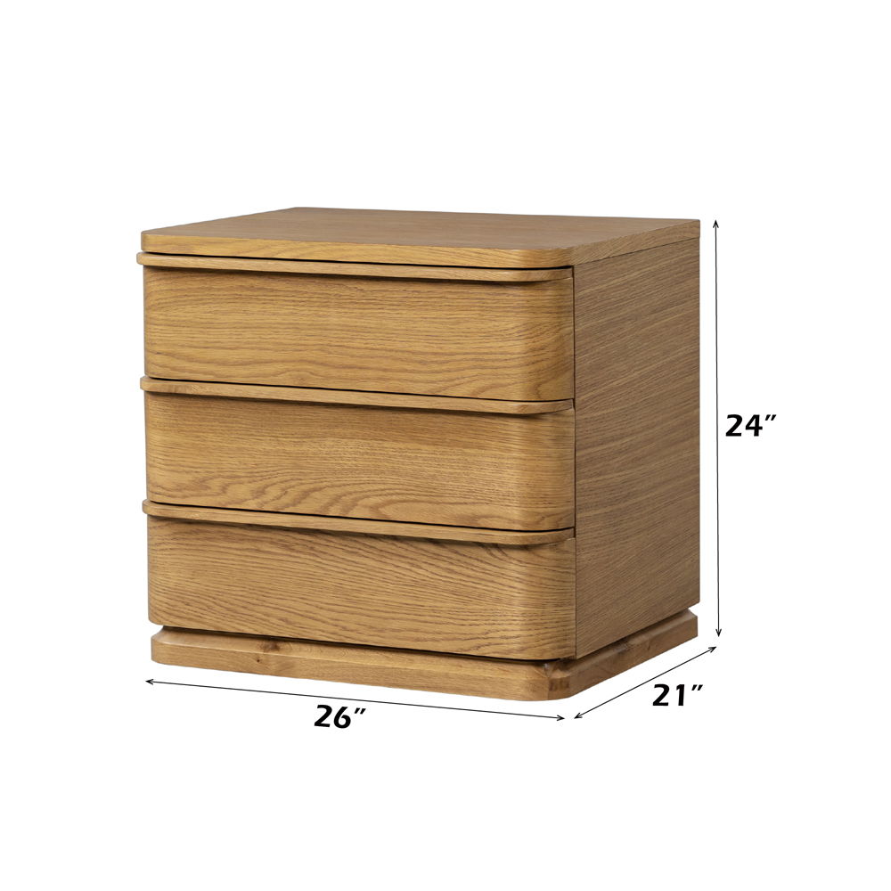Zoey - Nightstand - Oak, light brown, view 7