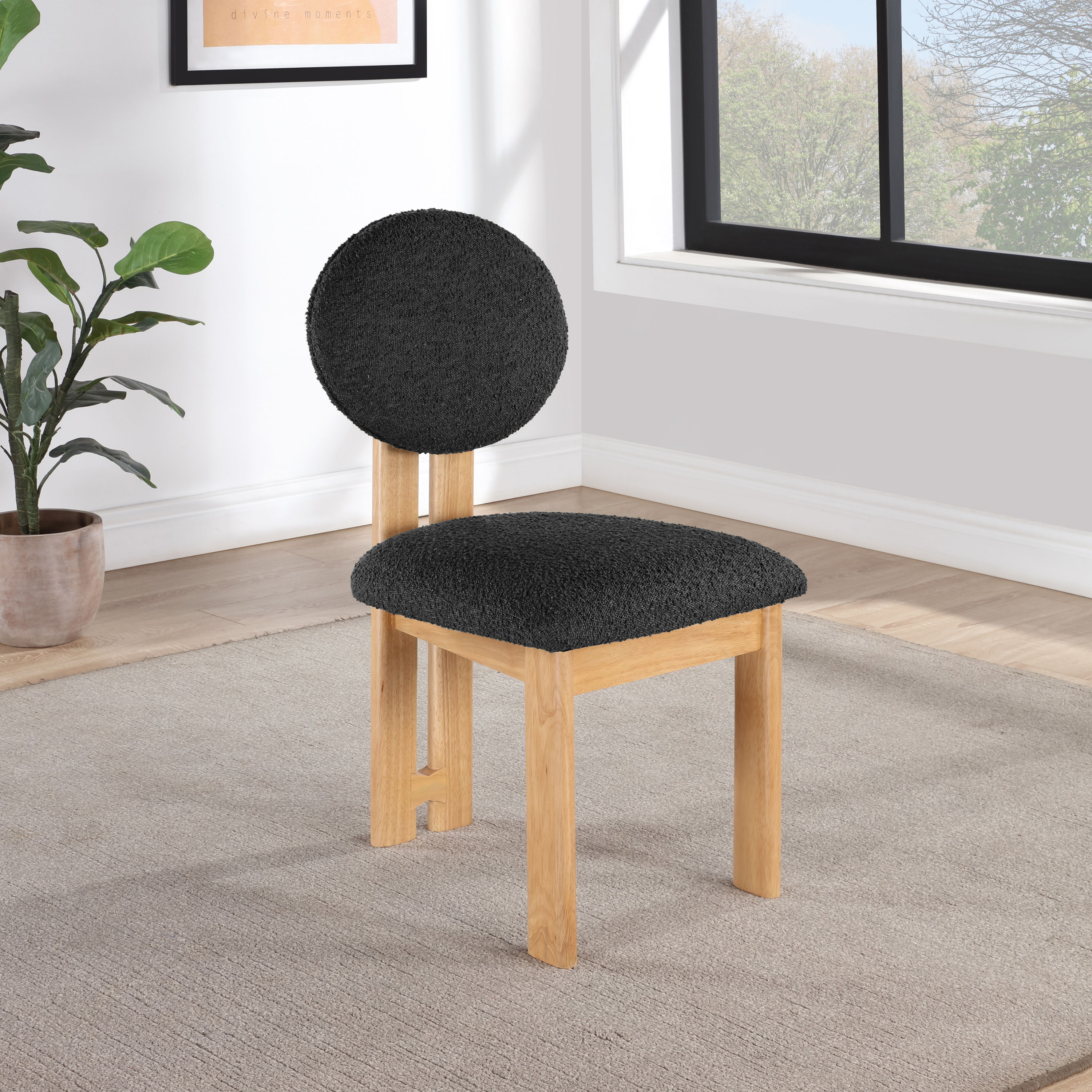 Napa - Dining Chair With Natural Legs (Set of 2) - Black