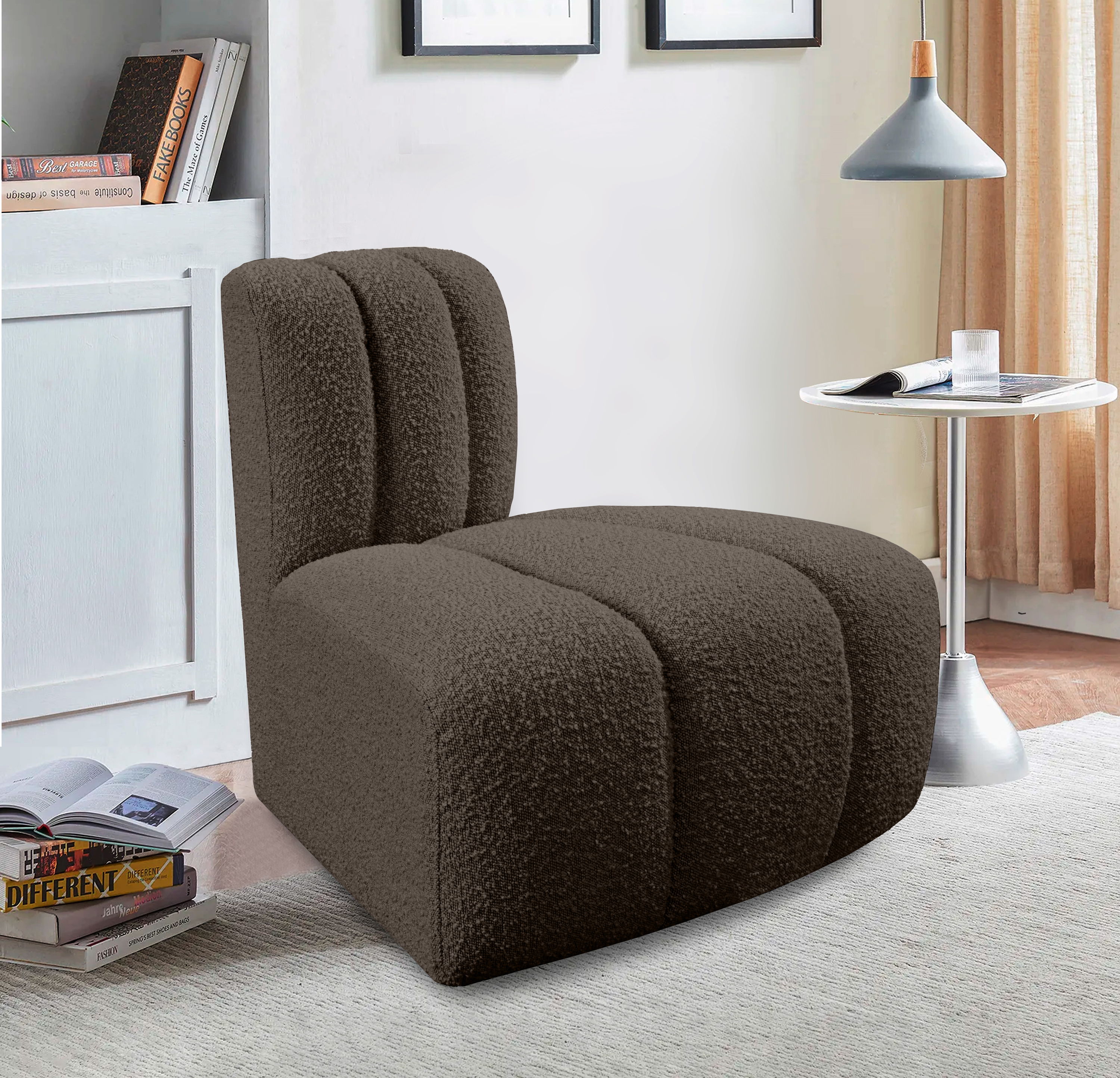 Arc - Boucle Fabric Reverse Corner - Brown