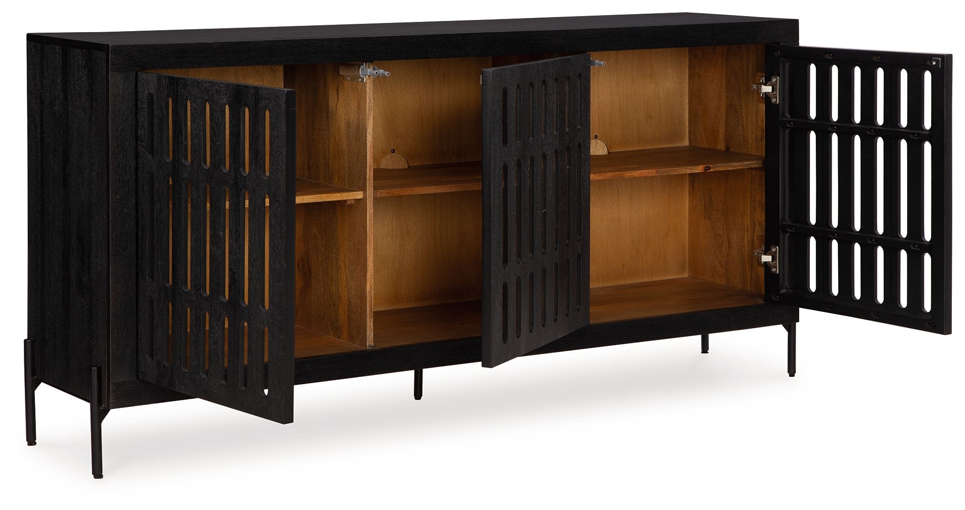 Ashley Furniture Vallisburg - Accent Cabinet - Black / Natural - Image 3