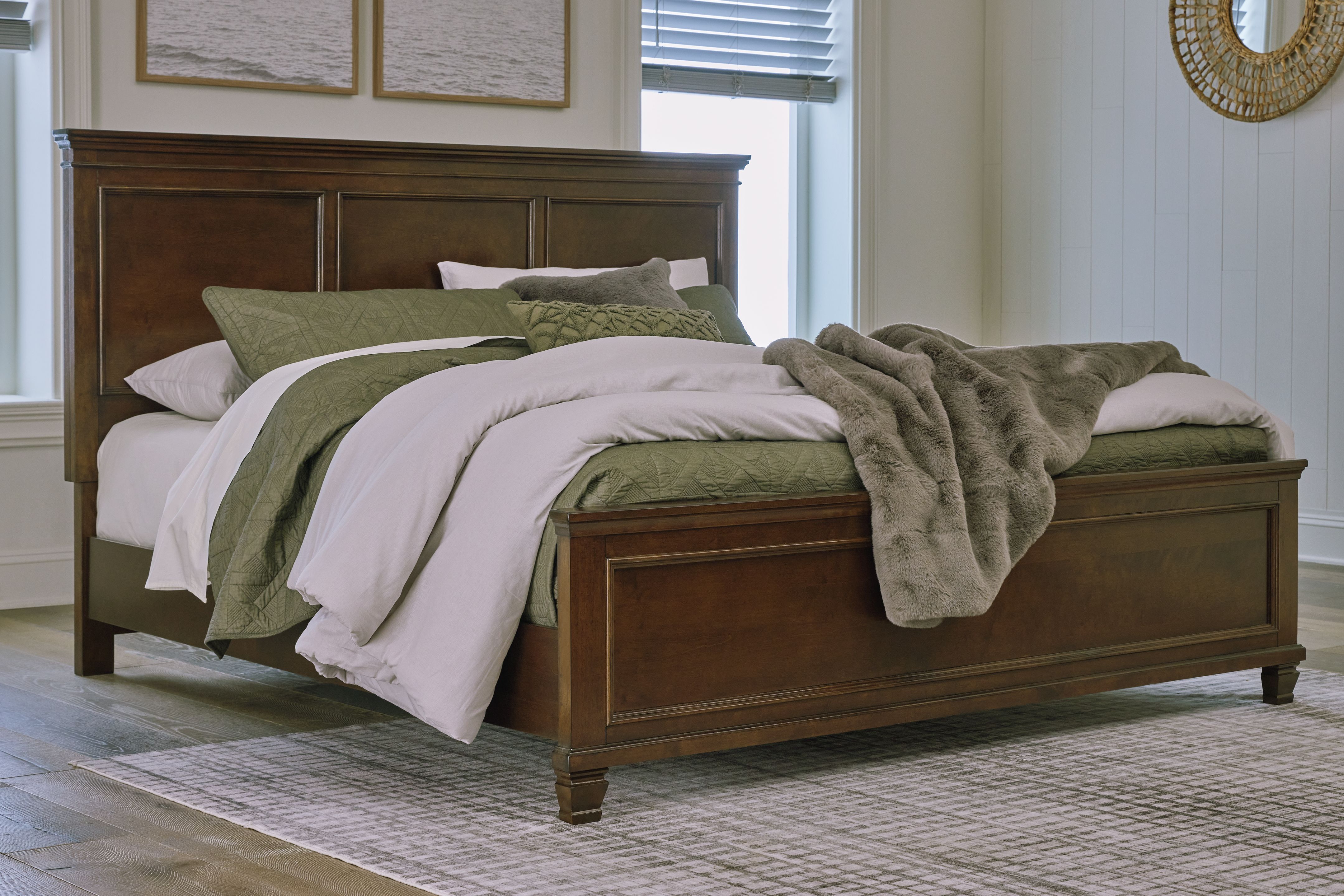 Ashley Furniture Danabrin - 6 Pc. - Dresser, Mirror, Chest, King Panel Bed - Brown - Image 6