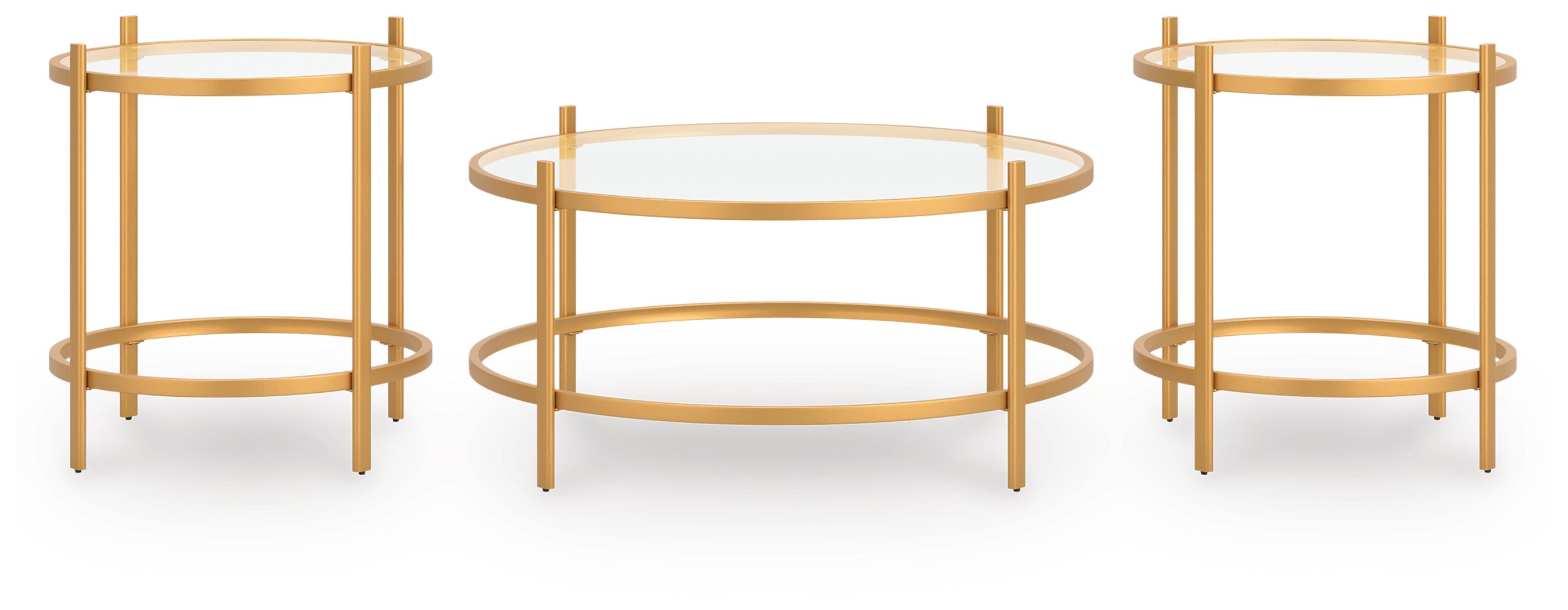 Ashley Furniture Pearlox - Occasional Table Set (Set of 3) - Gold - Image 3