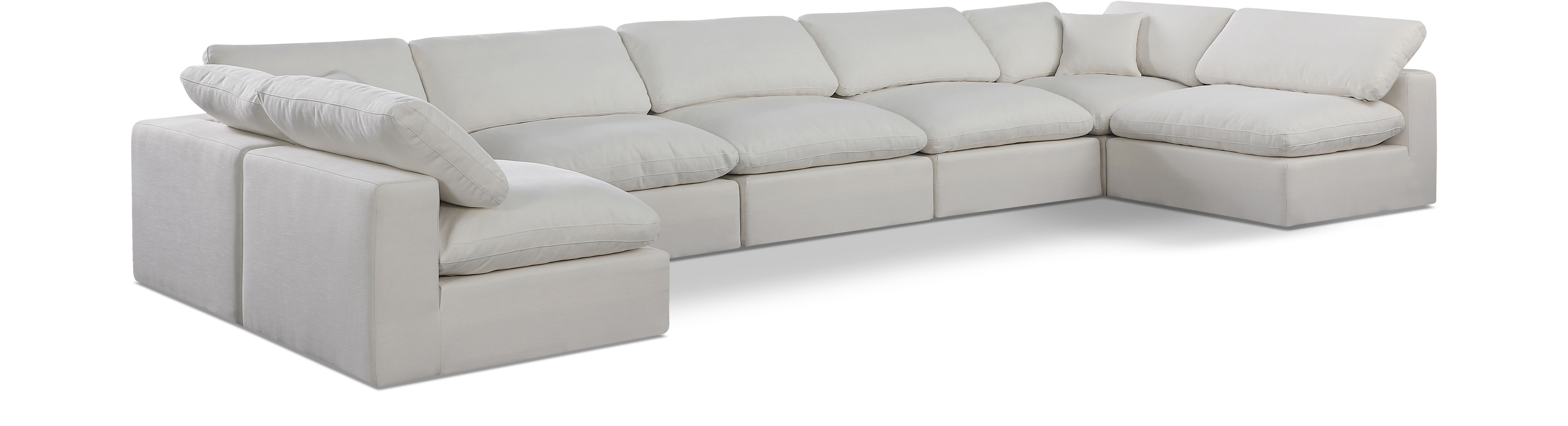 Comfy - 7 Piece Linen Modular Armless Sectional - Light Gray