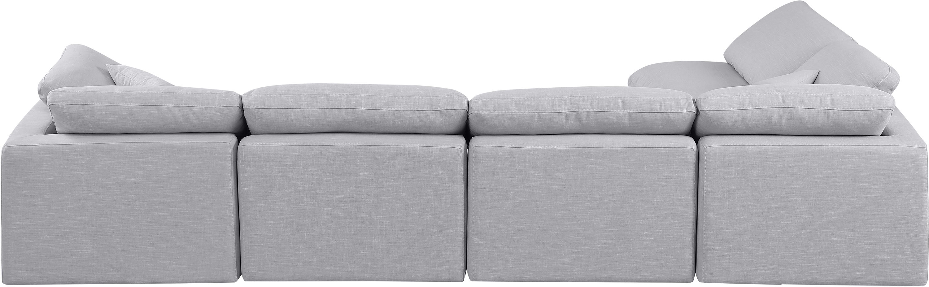 Indulge - Linen 5 Piece Modular Sectional - Gray
