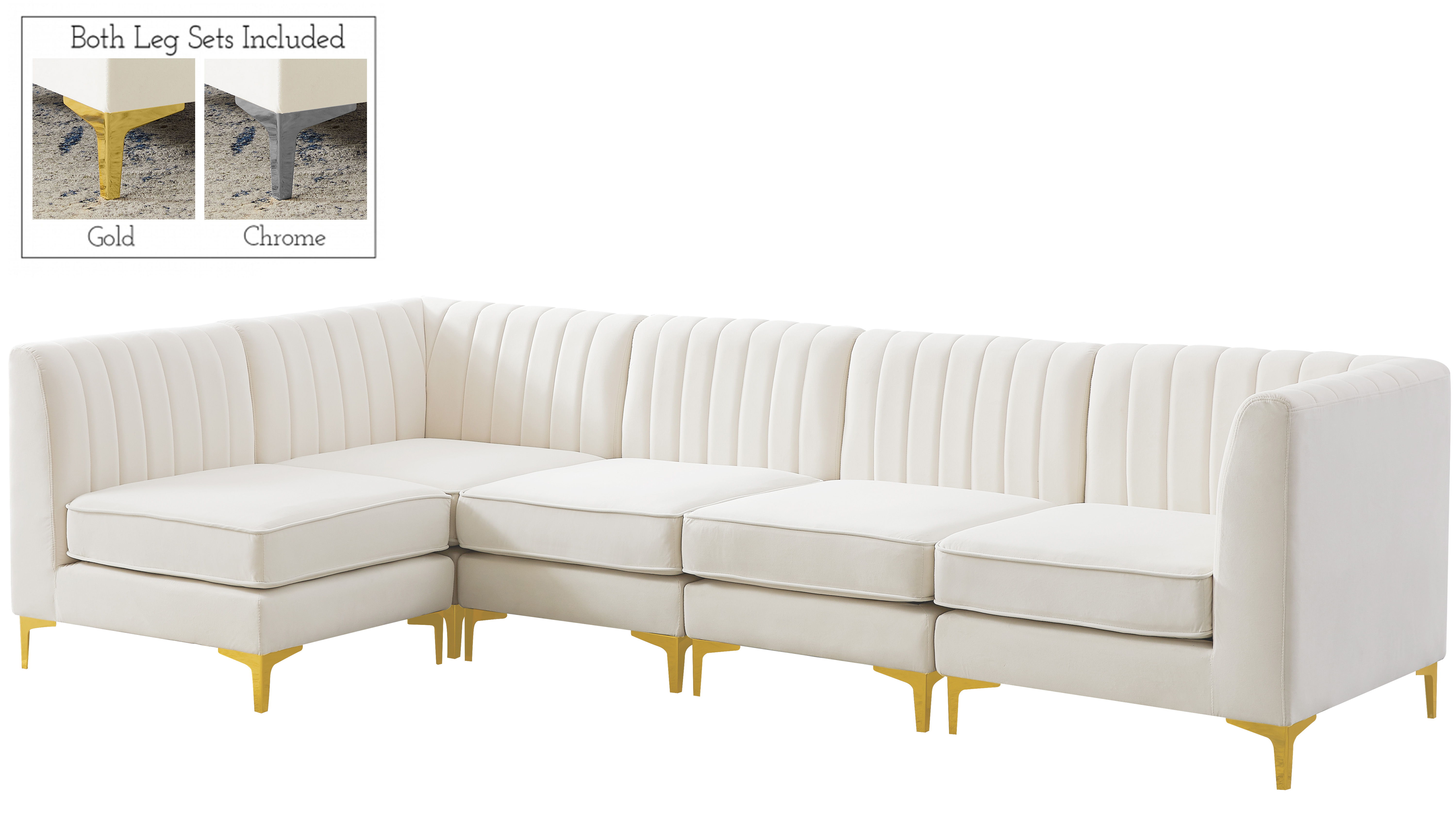Alina - 5 Piece Modular Sectional - Cream