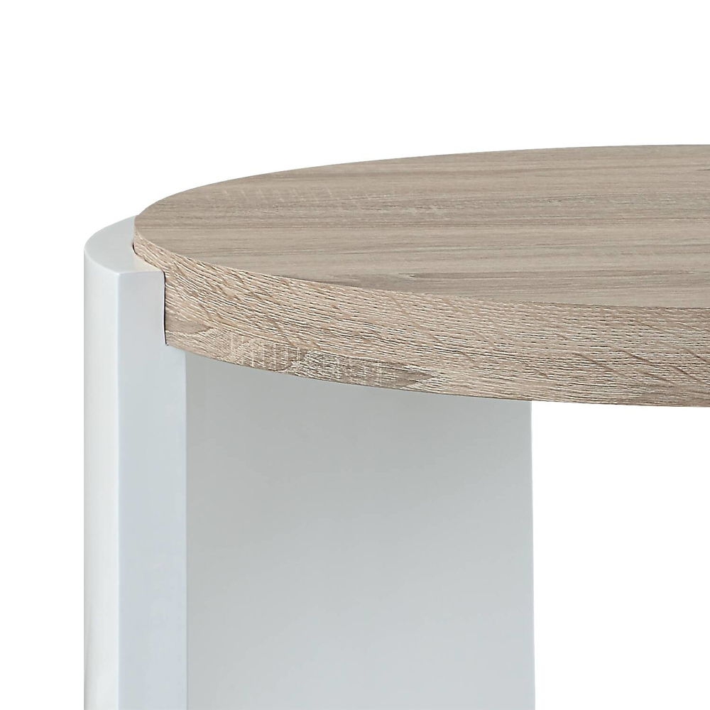 Zoma - End Table - Oak & White High Gloss, white, view 3