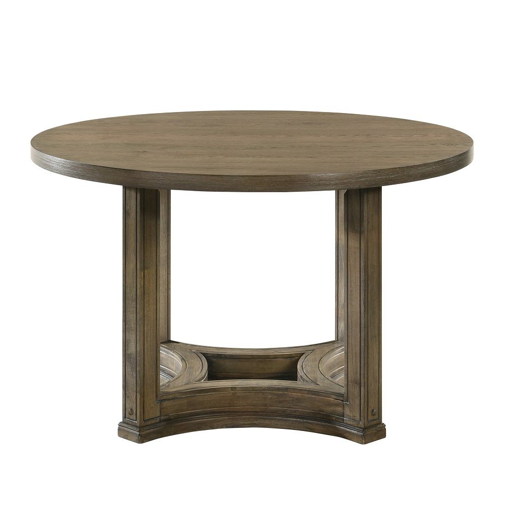 Parfield - Round Dining Table - Weathered Oak, dark brown